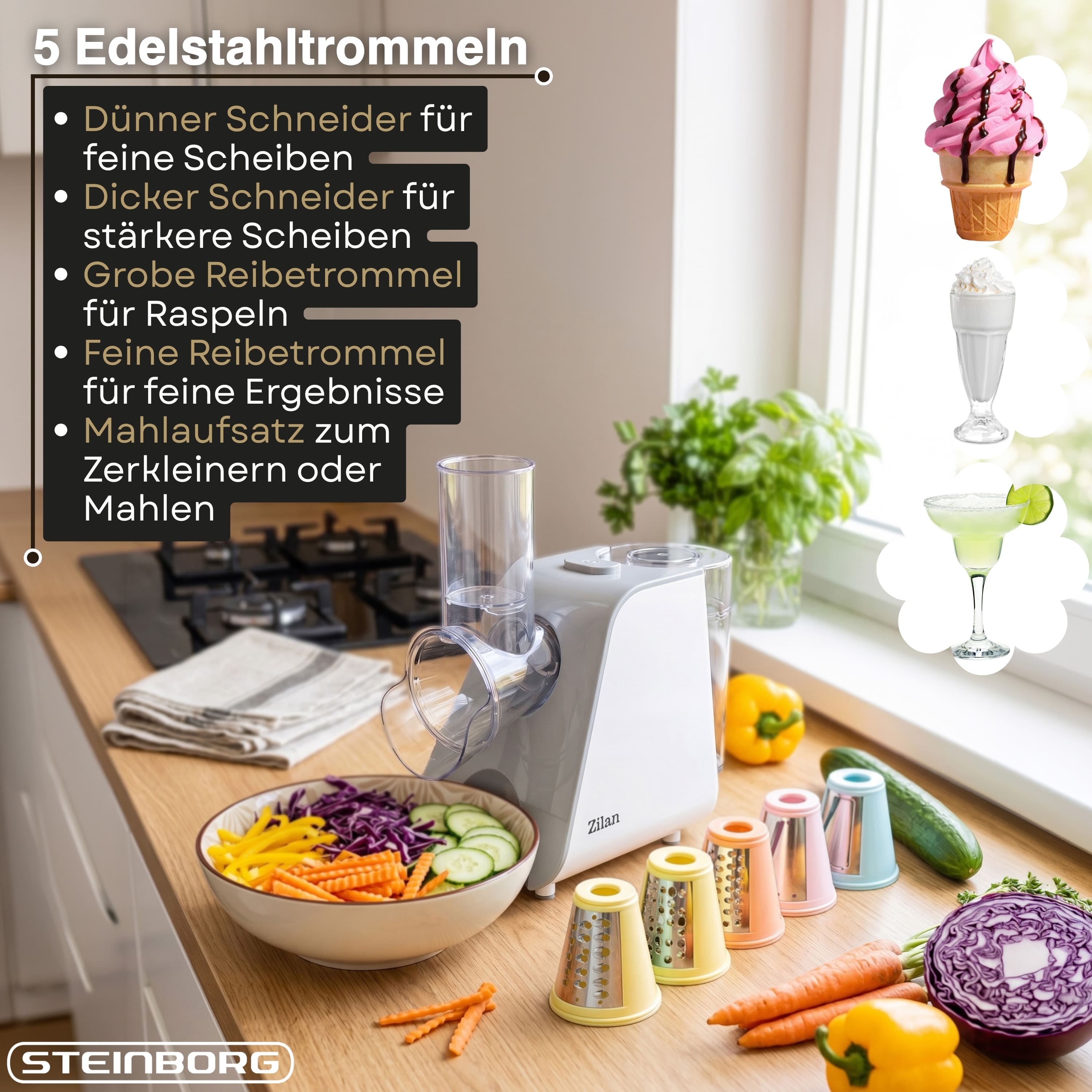 Zilan ZLN-2778 Elektrischer Gemüsehobel