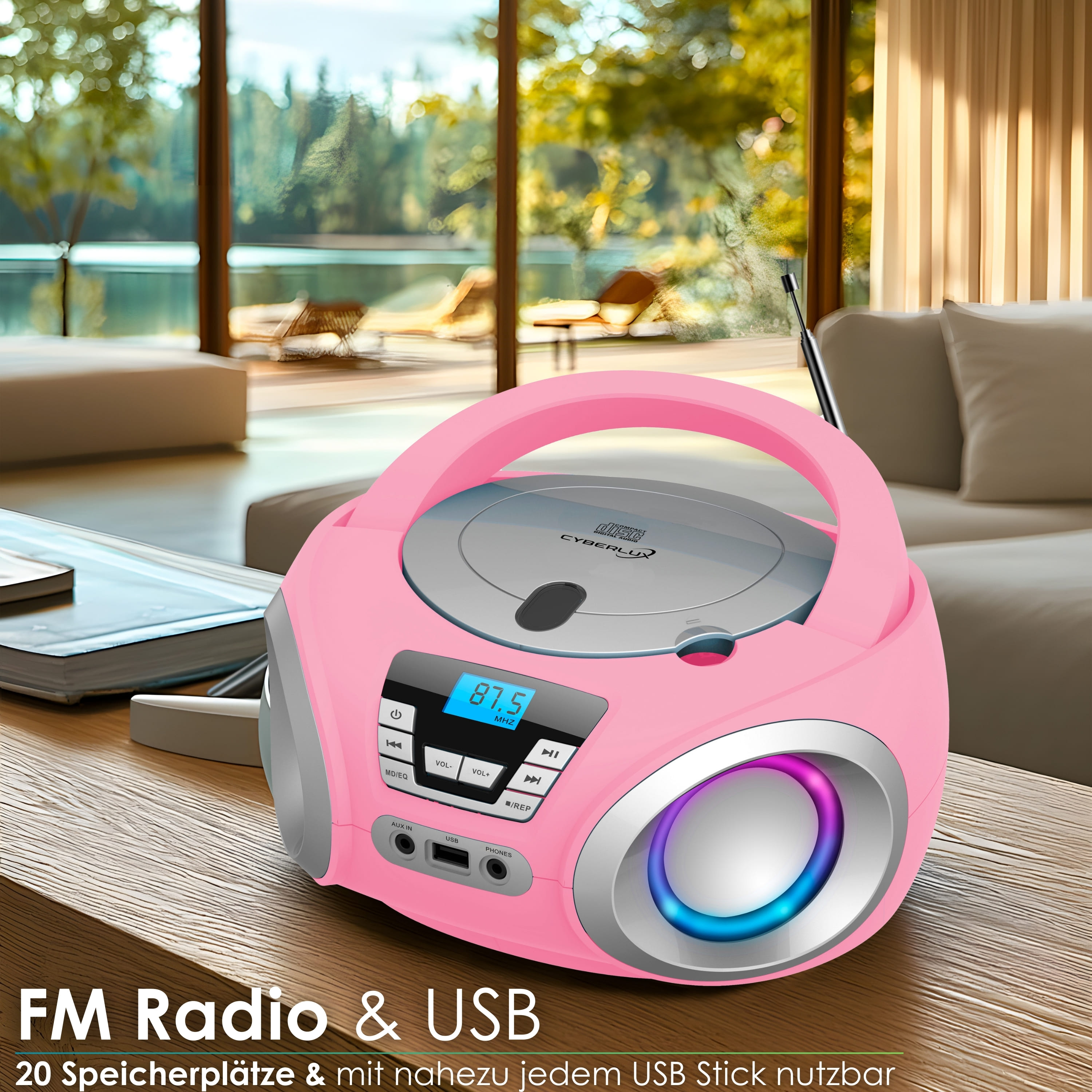 Cyberlux CL-910 CD Player Pink Cyberlux CL-910 CD Player Pink