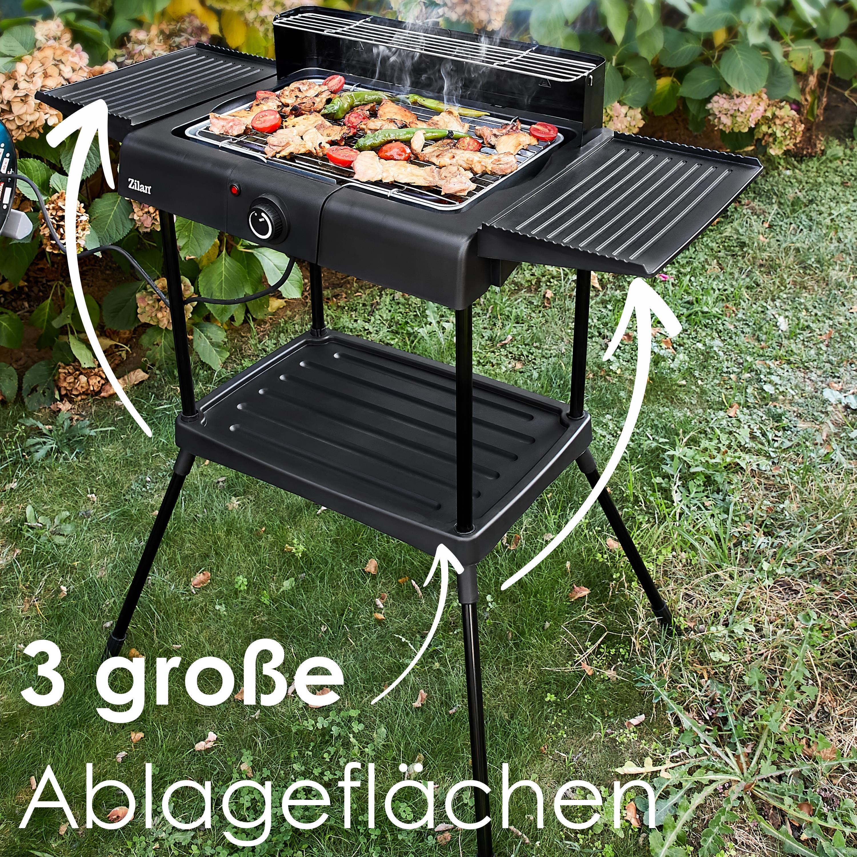 Zilan 2in1 Standgrill | Elektrogrill | Tischgrill | Partygrill | 2400 Watt