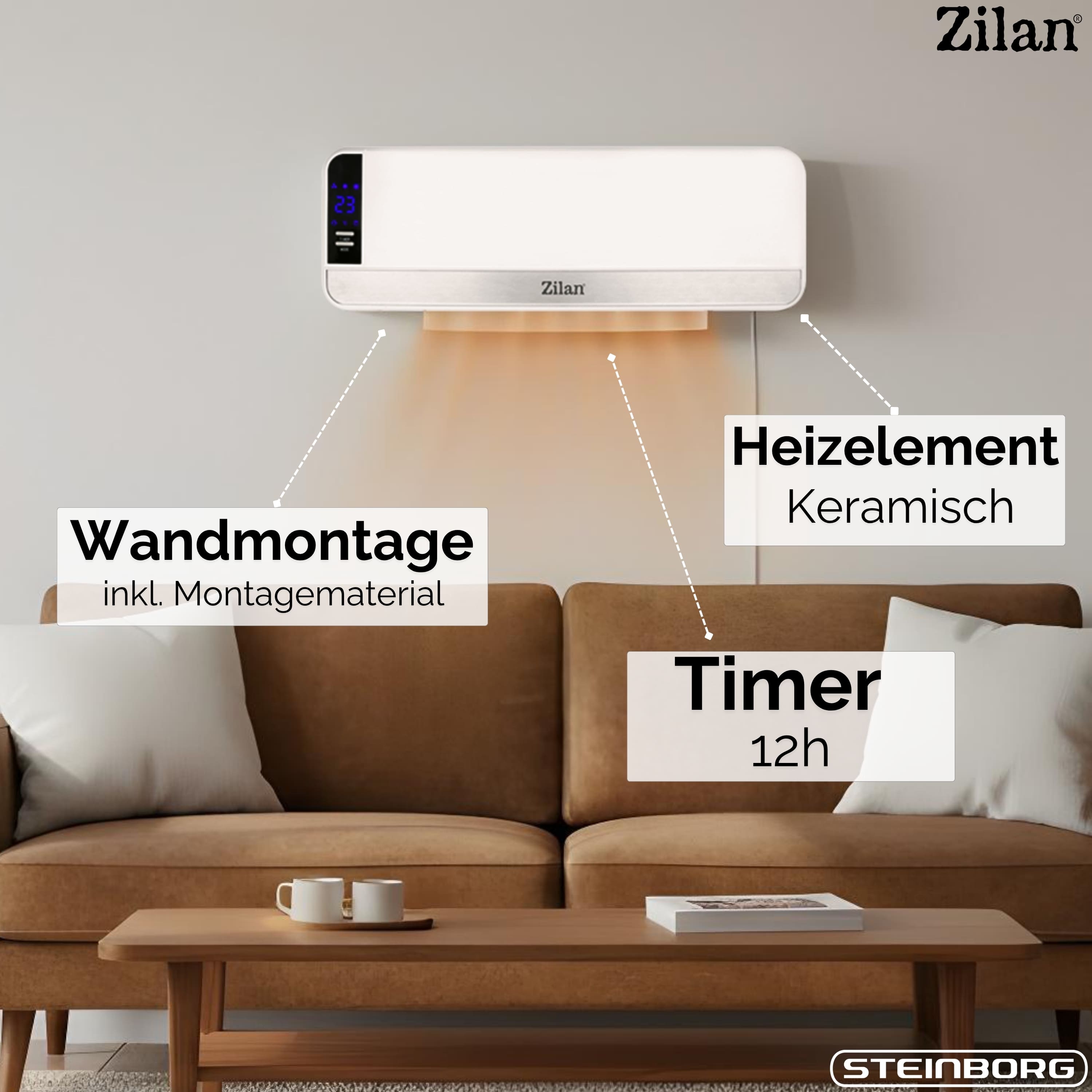 Zilan ZLN-2090 Wand Heizlüfter Zilan ZLN-2090 Wand Heizlüfter