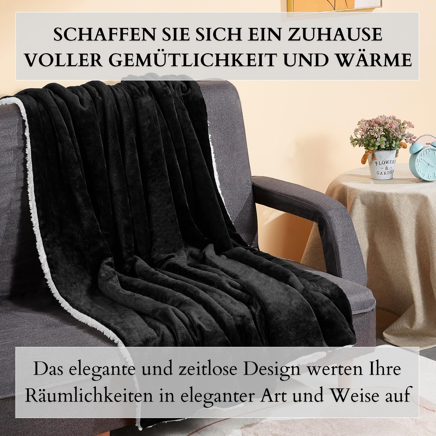 Ecosa EO-9503 Kuscheldecke 150*200cm Schwarz+Weiß Ecosa EO-9503 Kuscheldecke 150*200cm Schwarz+Weiß