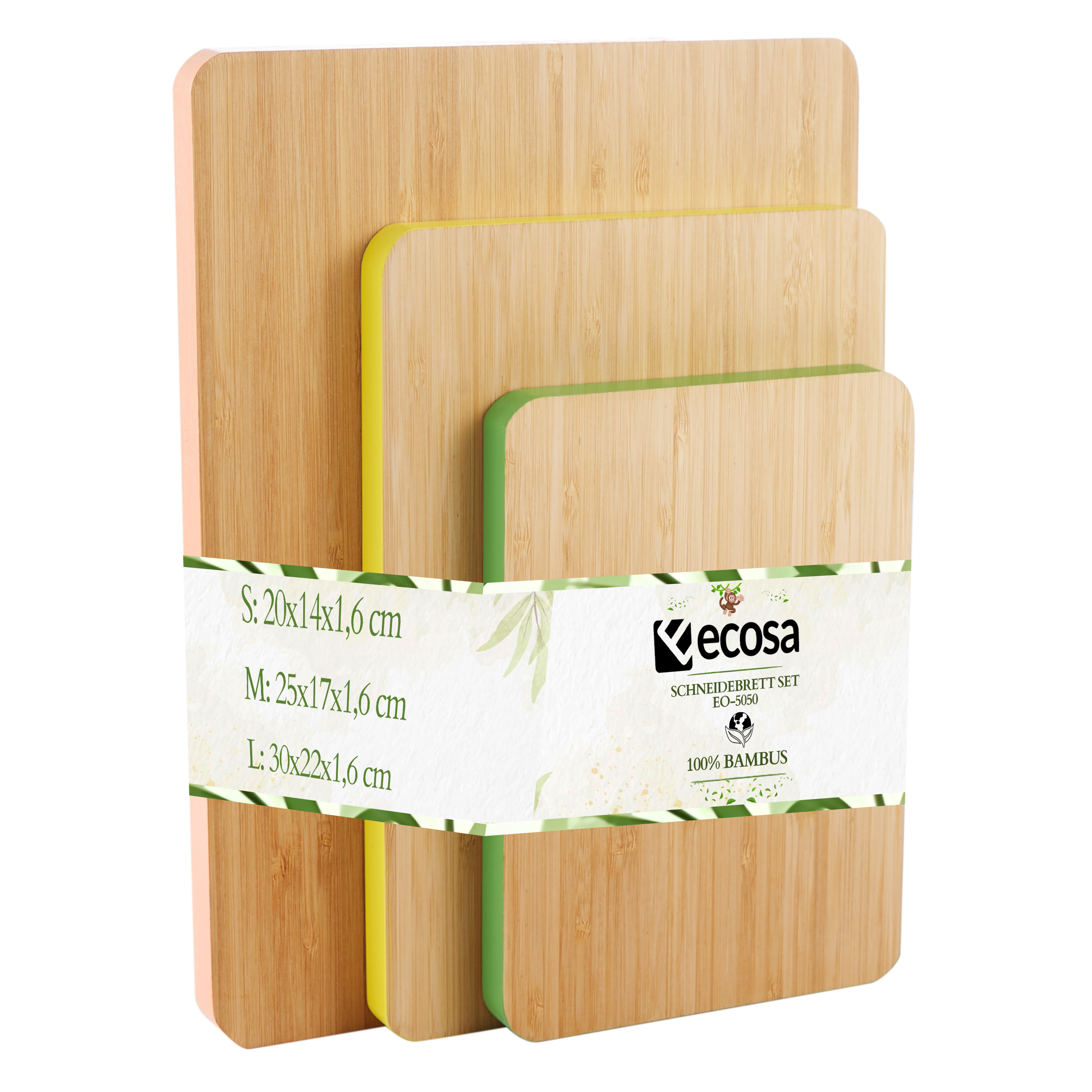 Ecosa Schneidebrett 3er Set aus nachhaltigem Bambus Ecosa Schneidebrett 3er Set aus nachhaltigem Bambus