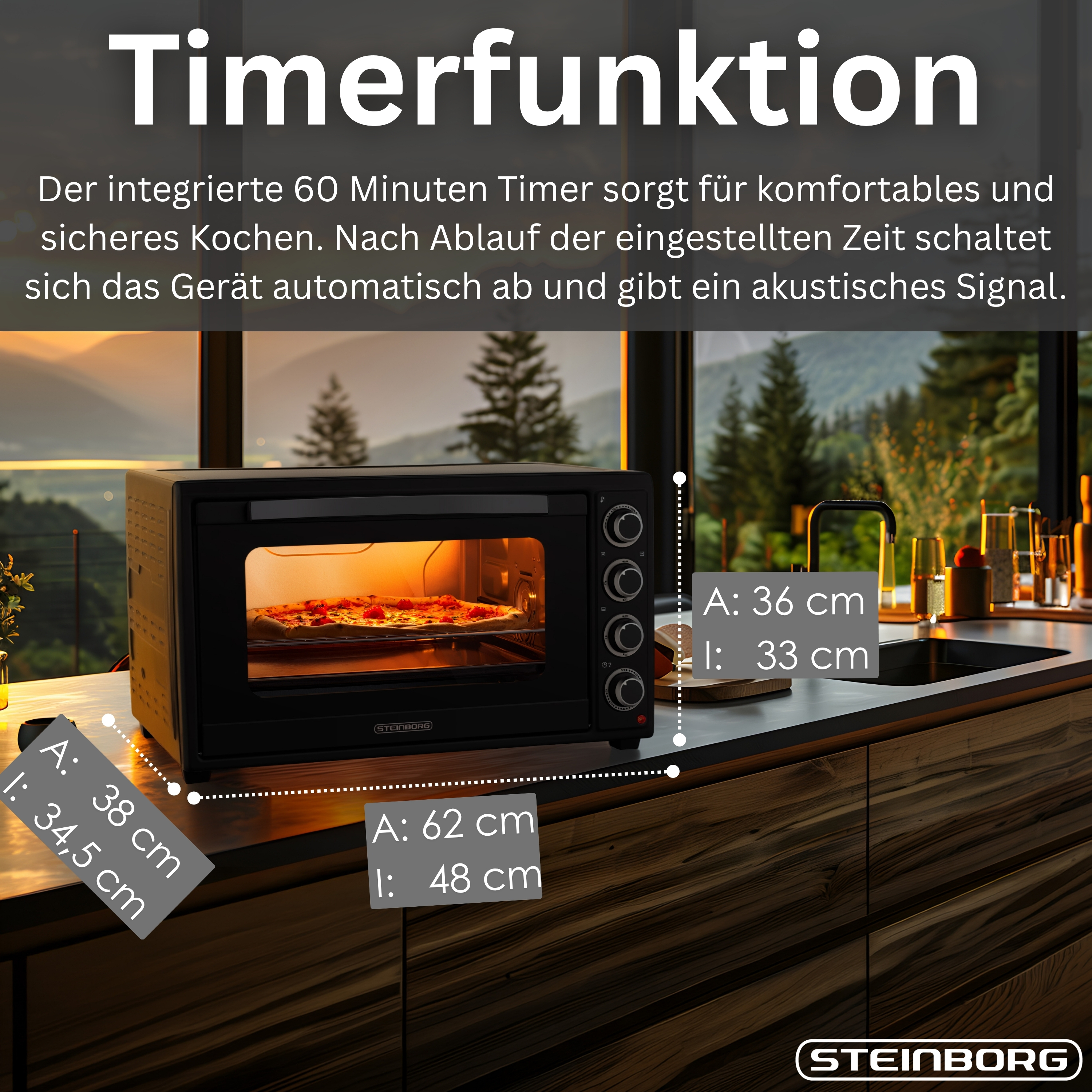 Steinborg SB-3019 Backofen 60L