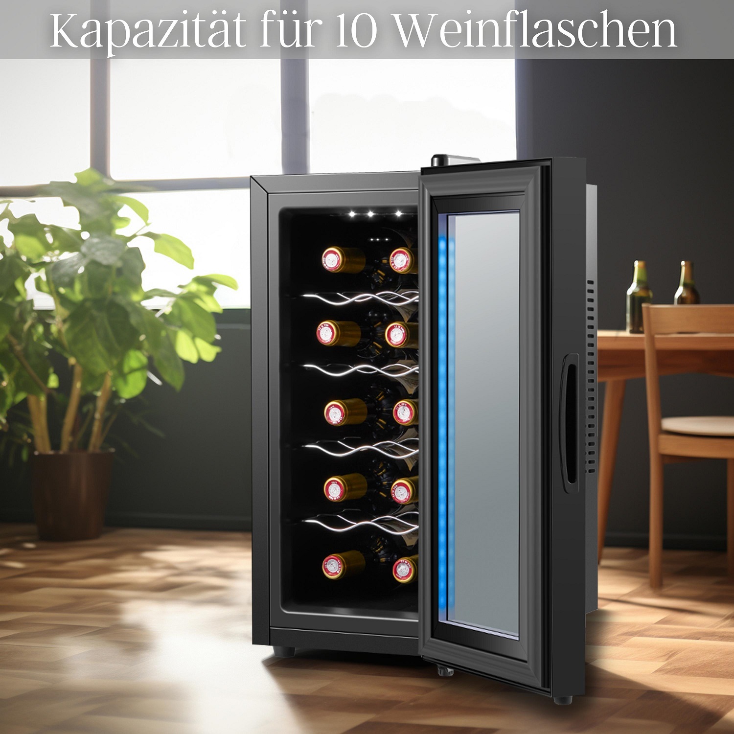 Echos Weinkühler 28 Liter | 10 Flaschen | Glastür Echos Weinkühler 28 Liter | 10 Flaschen | Glastür