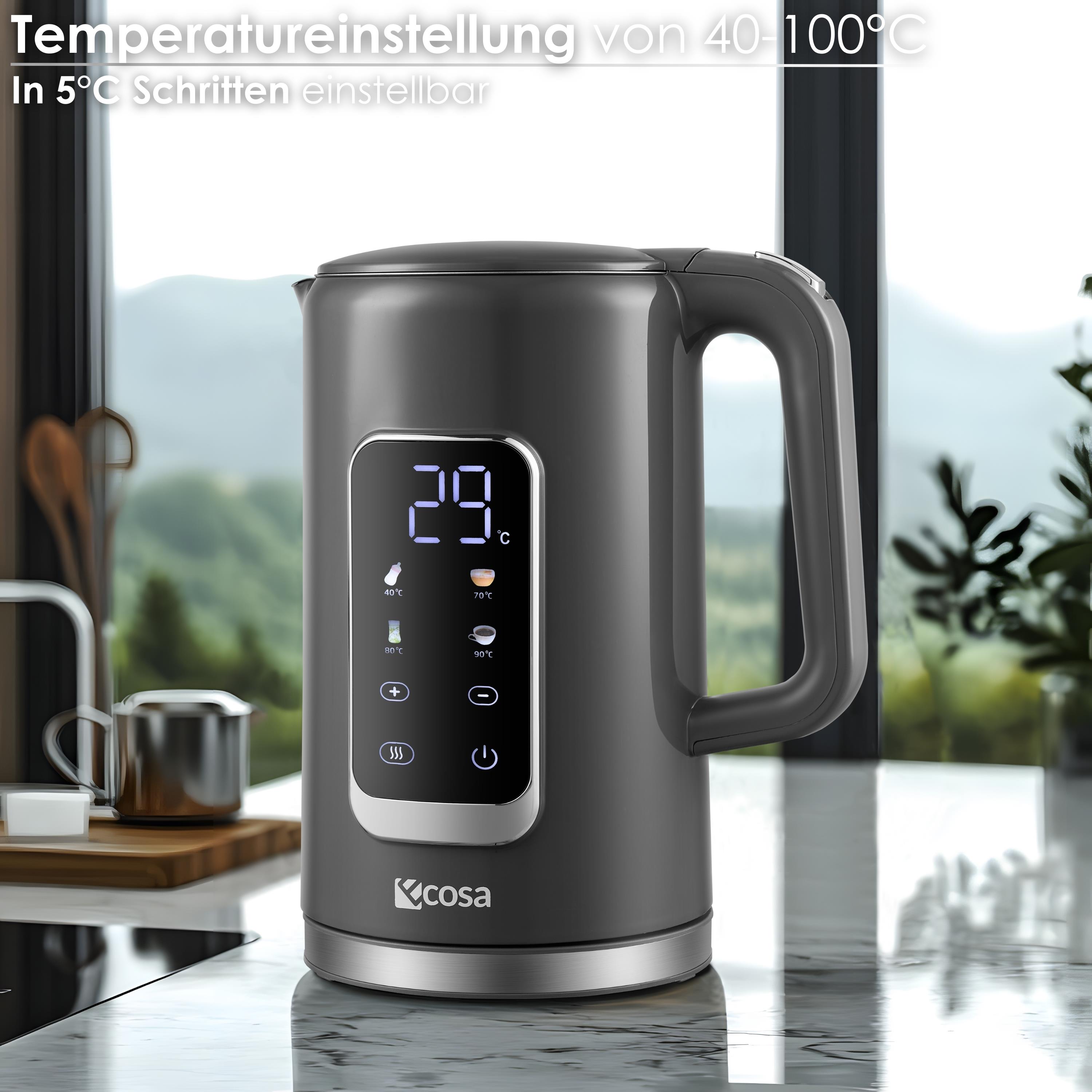 Ecosa EO-694 Wasserkocher Grau