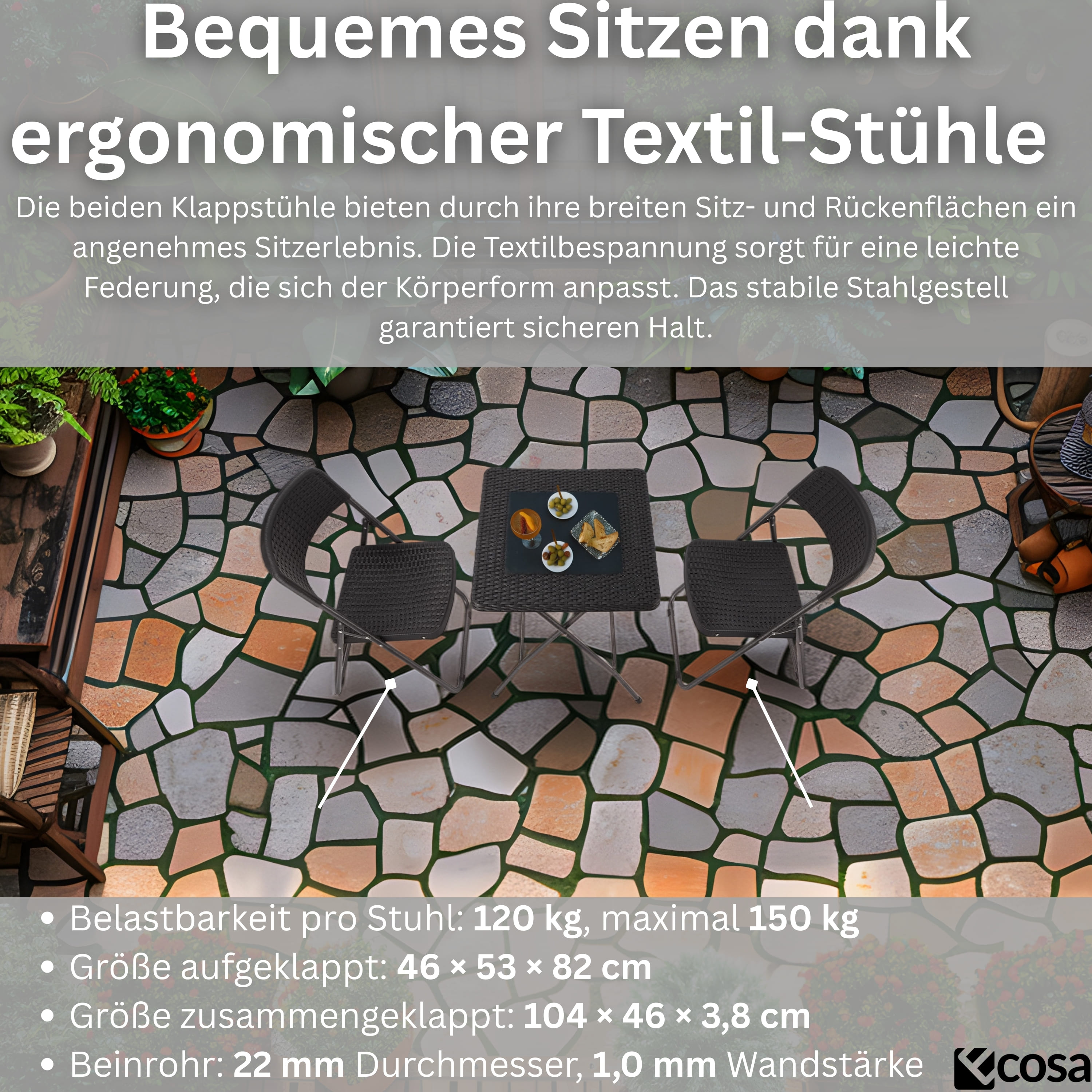 Ecosa EO-5080 Gartentisch und Stühle