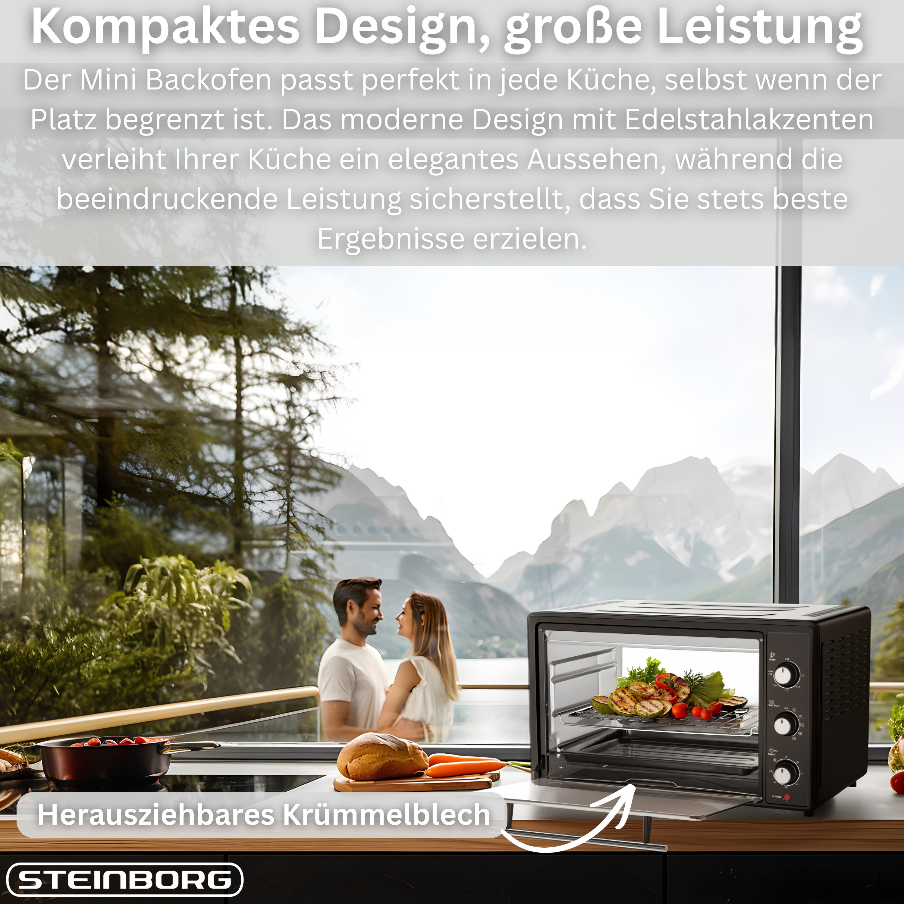 Steinborg SB-3014 Backofen 45L Schwarz