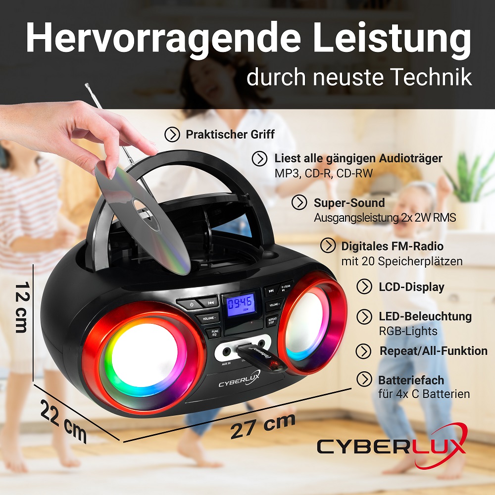 Cyberlux CL-810 CD-Player Schwarz/Rot Cyberlux CL-810 CD-Player Schwarz/Rot