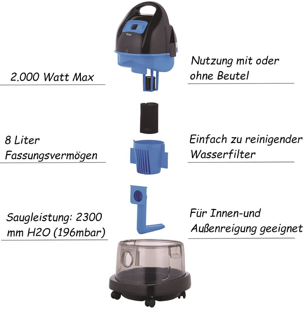 Zilan ZLN-8945 GRAU Wassersauger