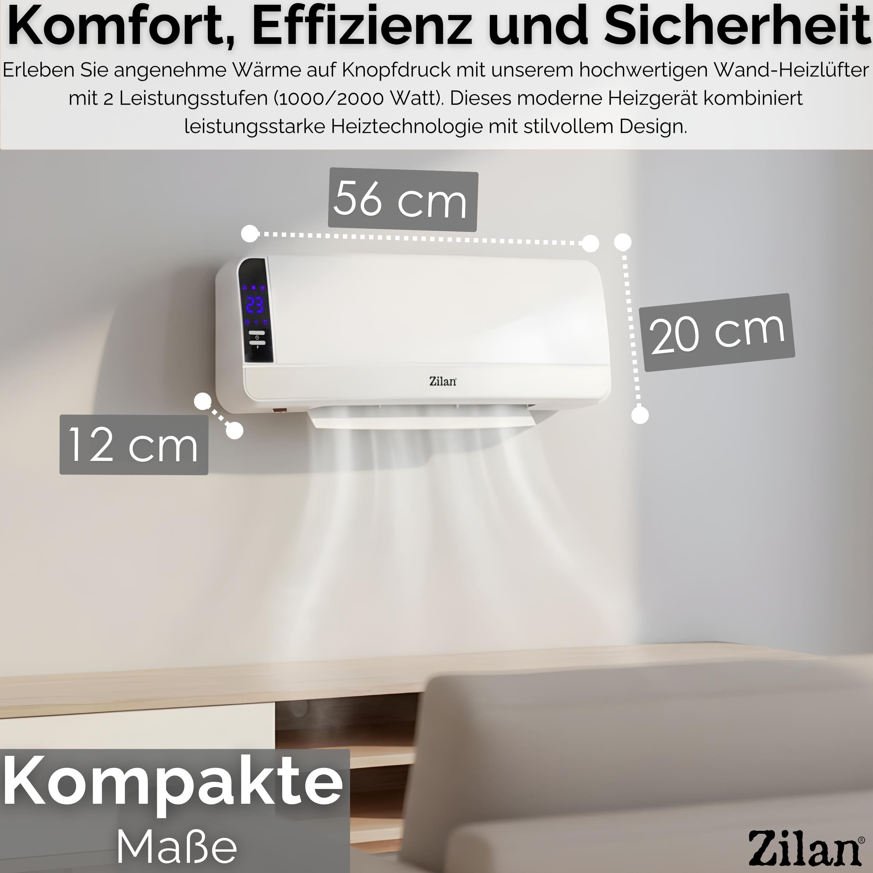 Zilan ZLN-2090 Wand Heizlüfter Zilan ZLN-2090 Wand Heizlüfter