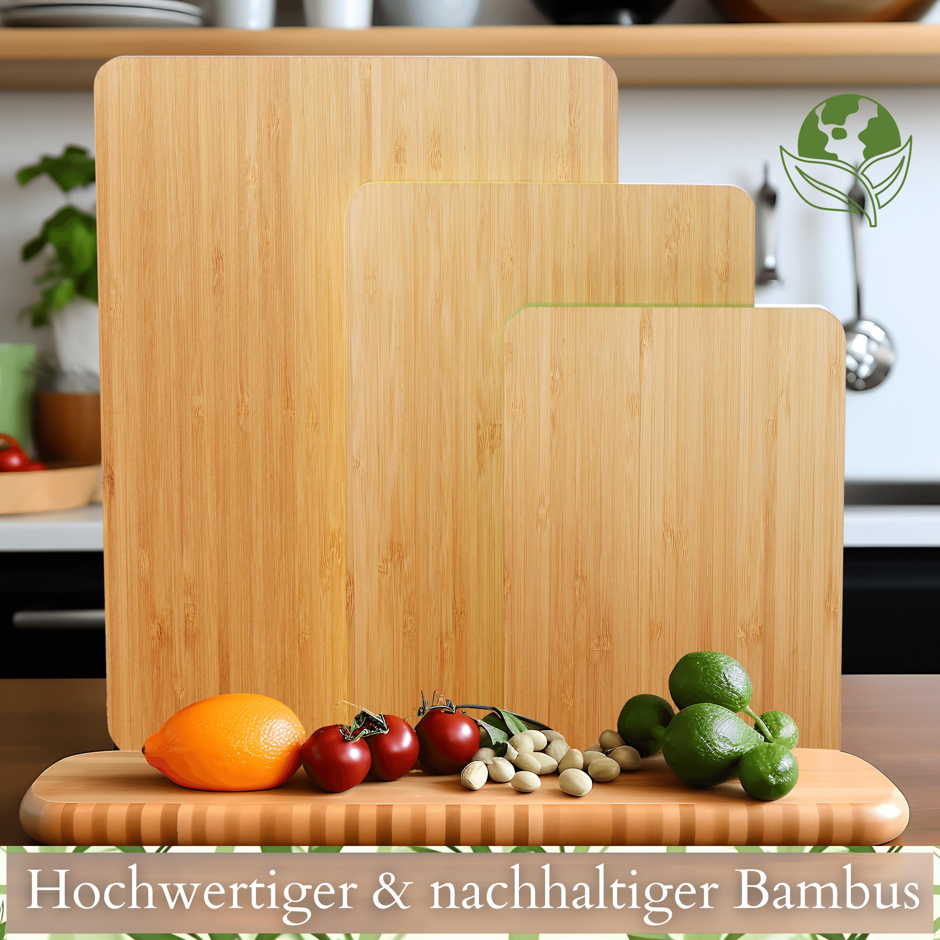 Ecosa Schneidebrett 3er Set aus nachhaltigem Bambus Ecosa Schneidebrett 3er Set aus nachhaltigem Bambus