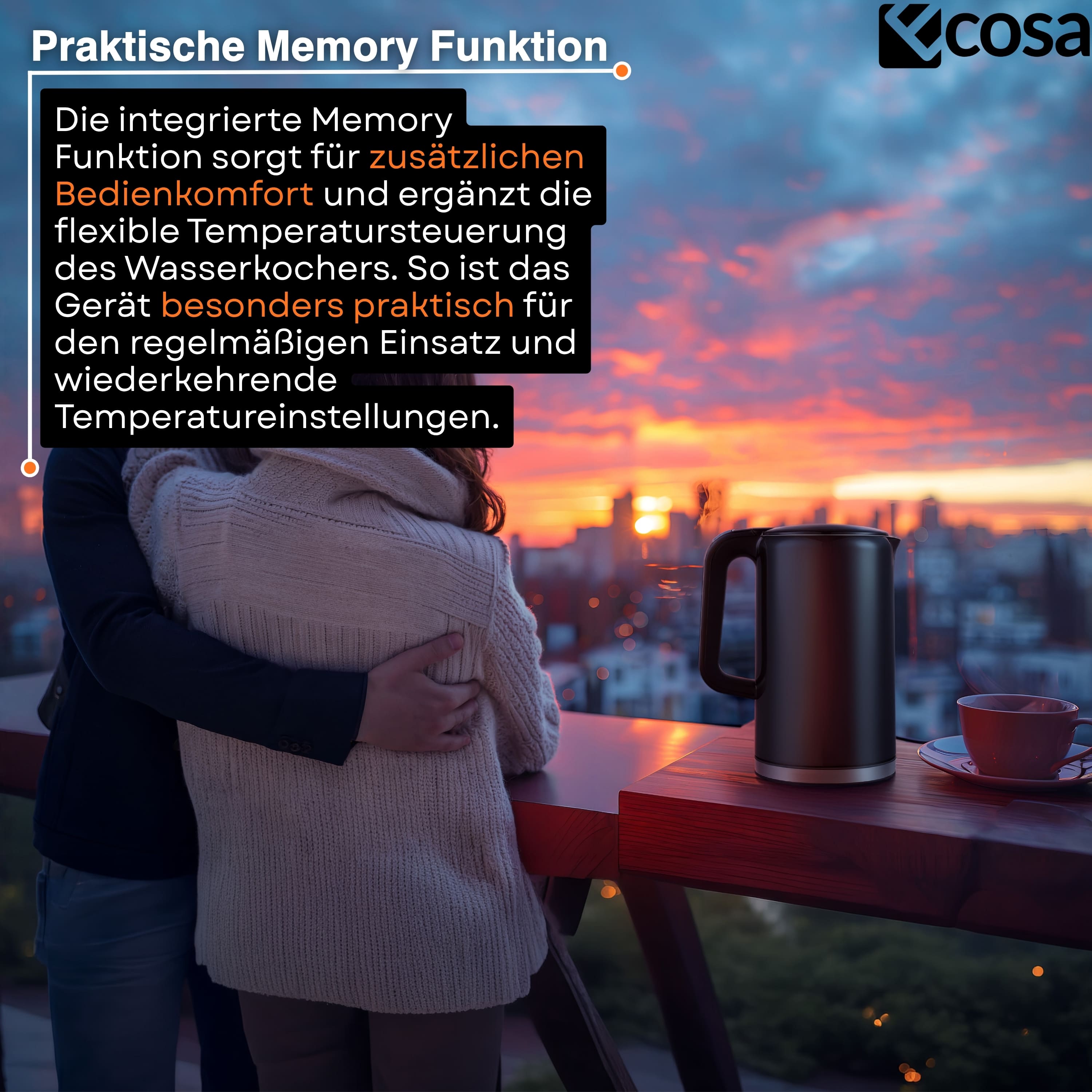 Ecosa EO-693 Wasserkocher Schwarz