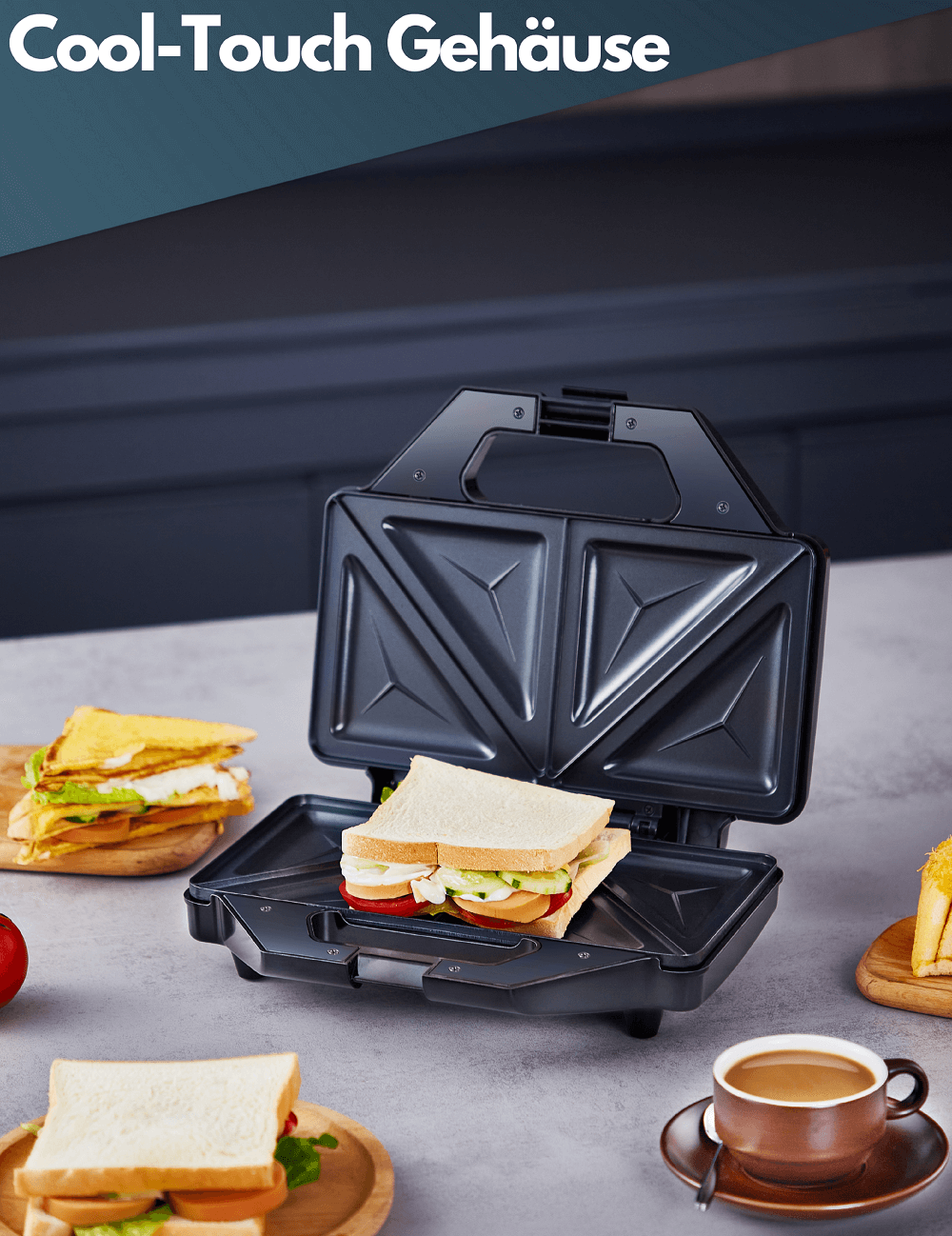 Steinborg XXL Sandwichmaker Anti-Haftbeschichtung 1200 W Steinborg XXL Sandwichmaker Anti-Haftbeschichtung 1200 W