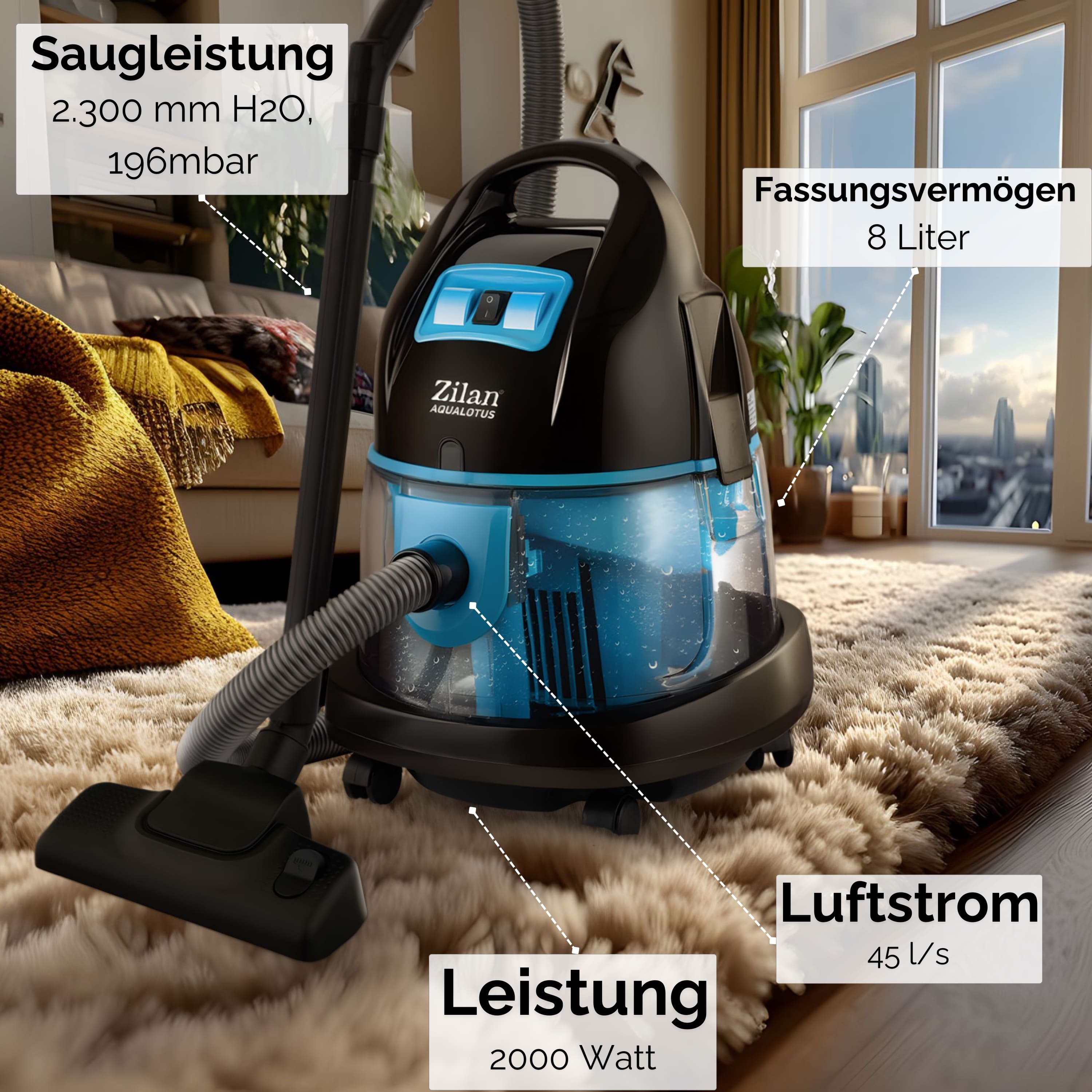 Zilan ZLN-8945 Wassersauger BLAU
