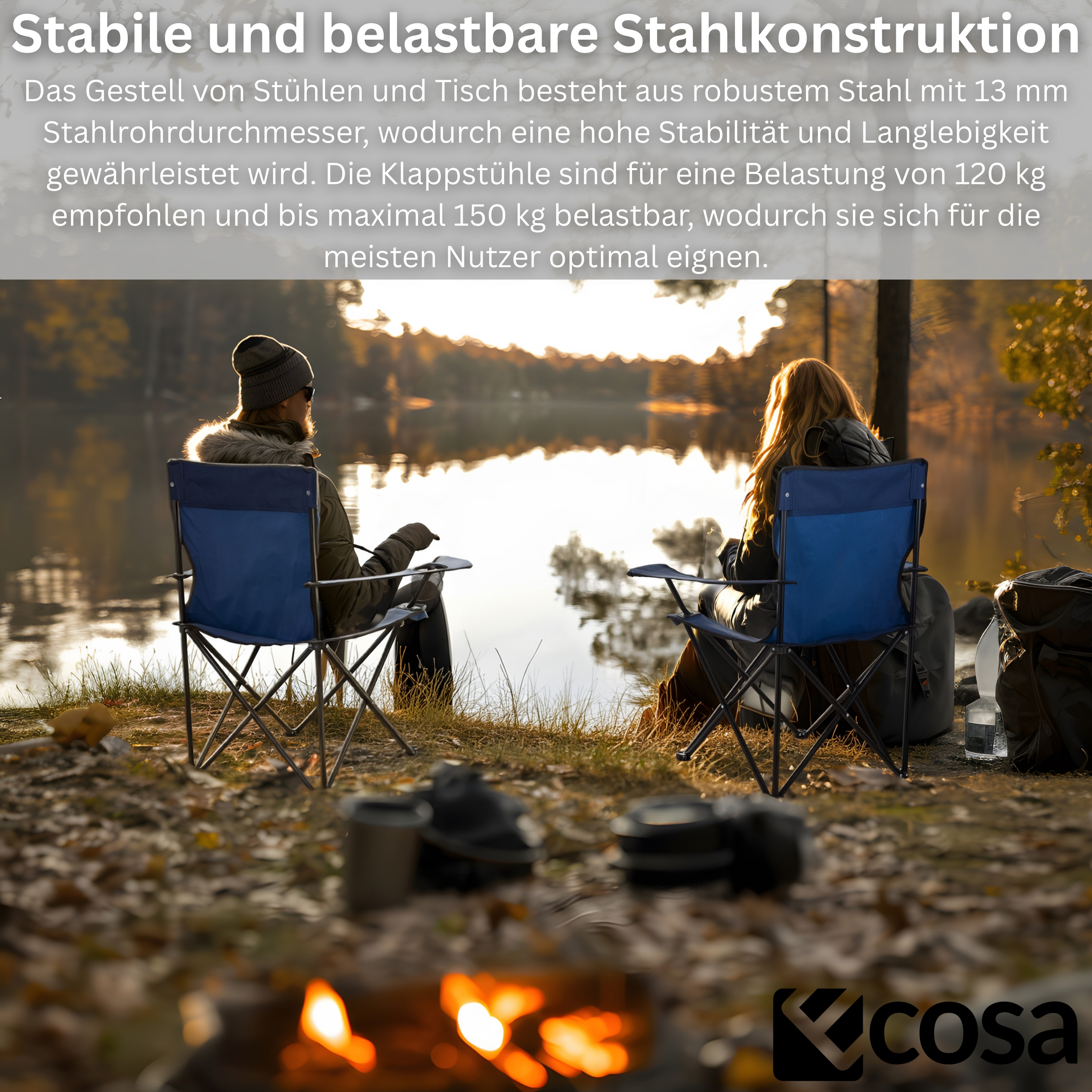 Ecosa EO-5093 Camping Set zwei Stühle und  ein Tisch