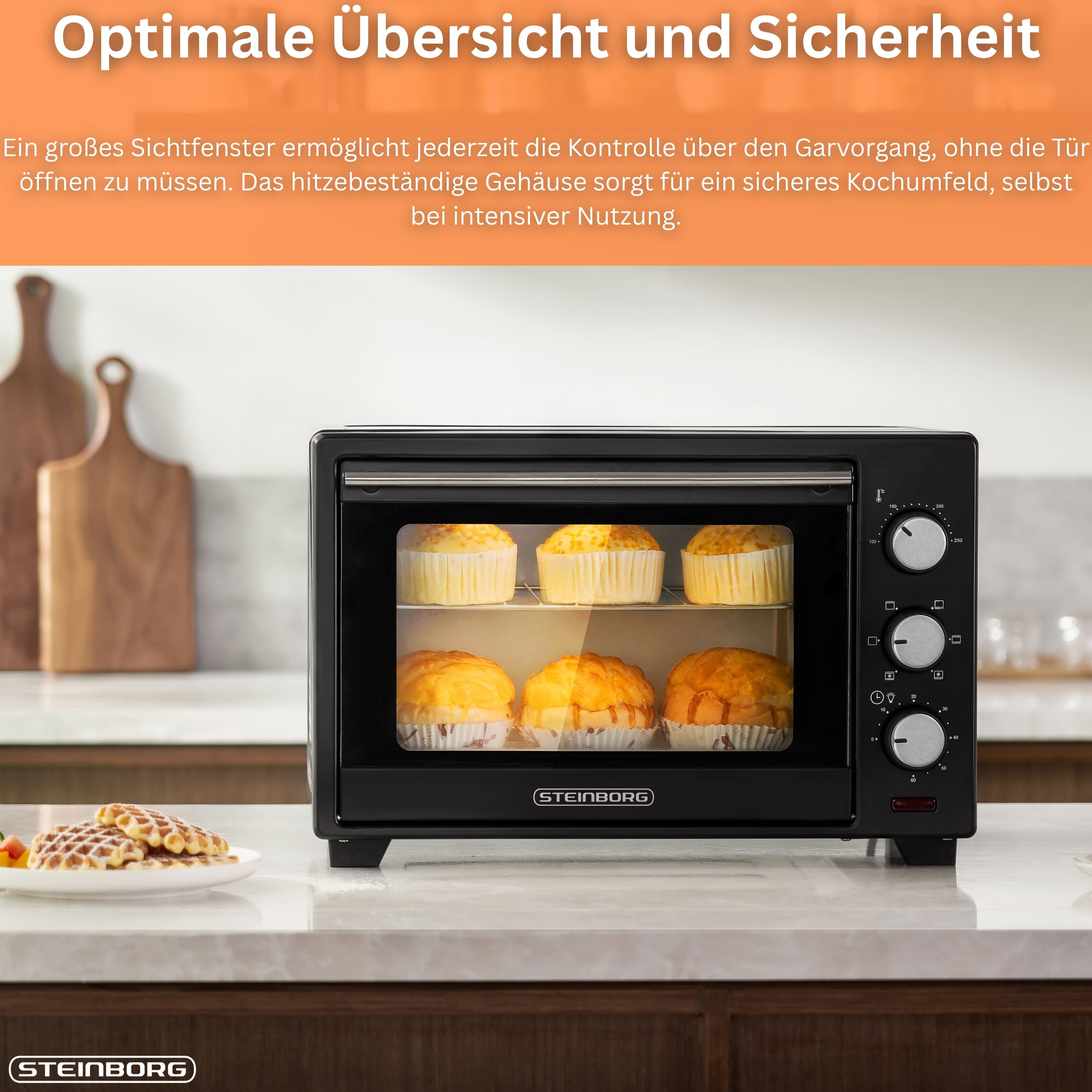 Steinborg SB-3002 Backofen 25 Liter schwarz
