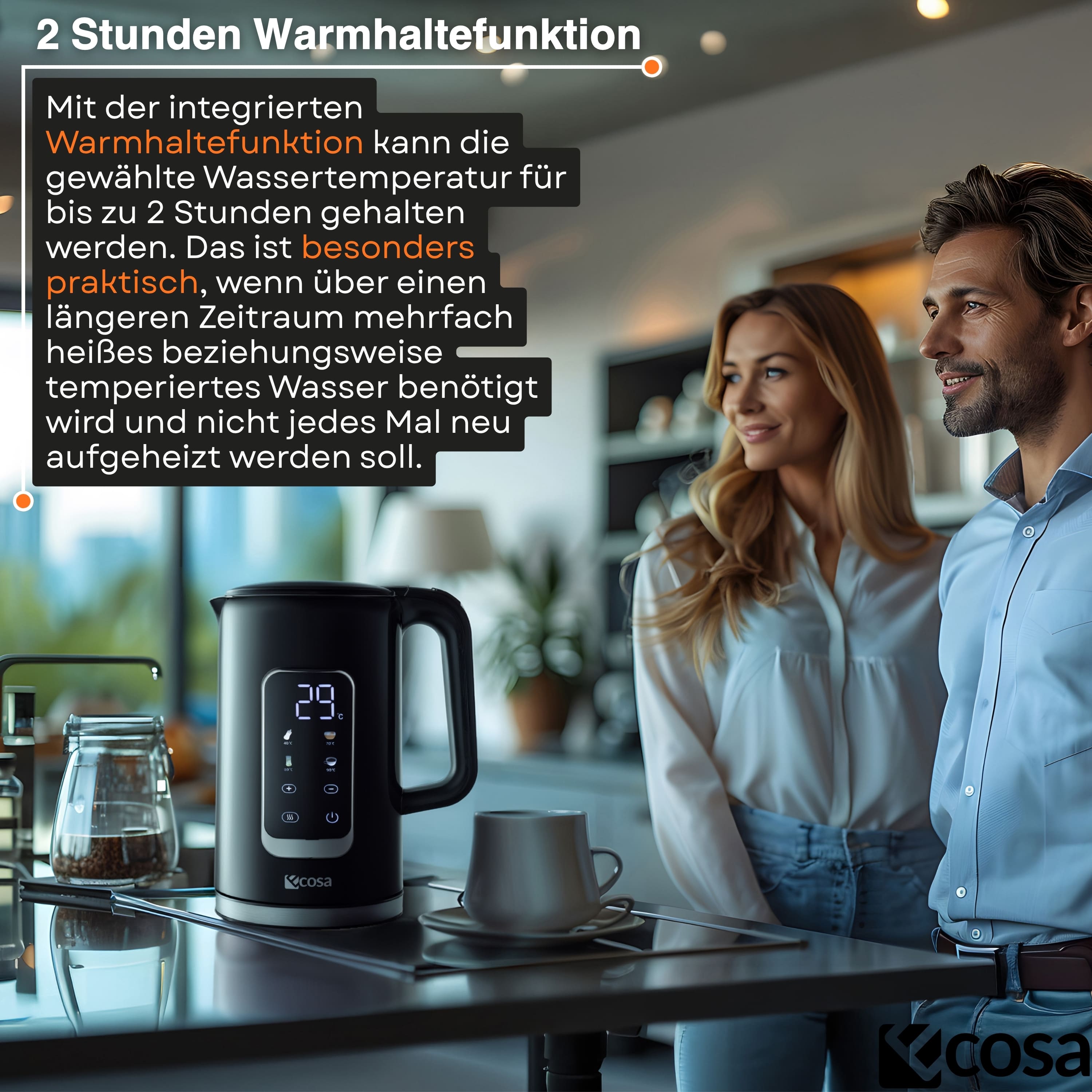 Ecosa EO-693 Wasserkocher Schwarz
