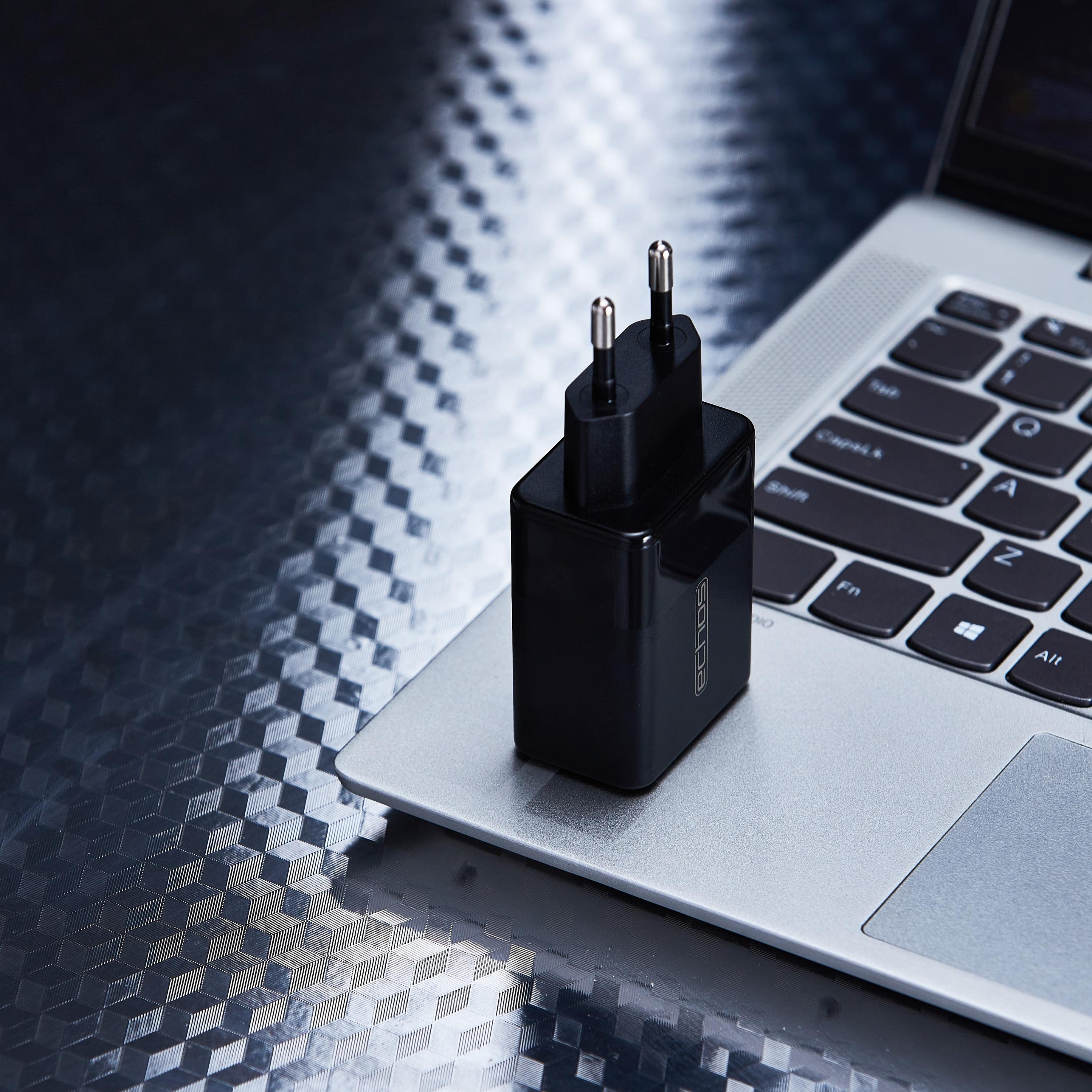 Echos 33W Dualport USB-C + USB-A Schnellladegerät | QC3.0, PD und PPS