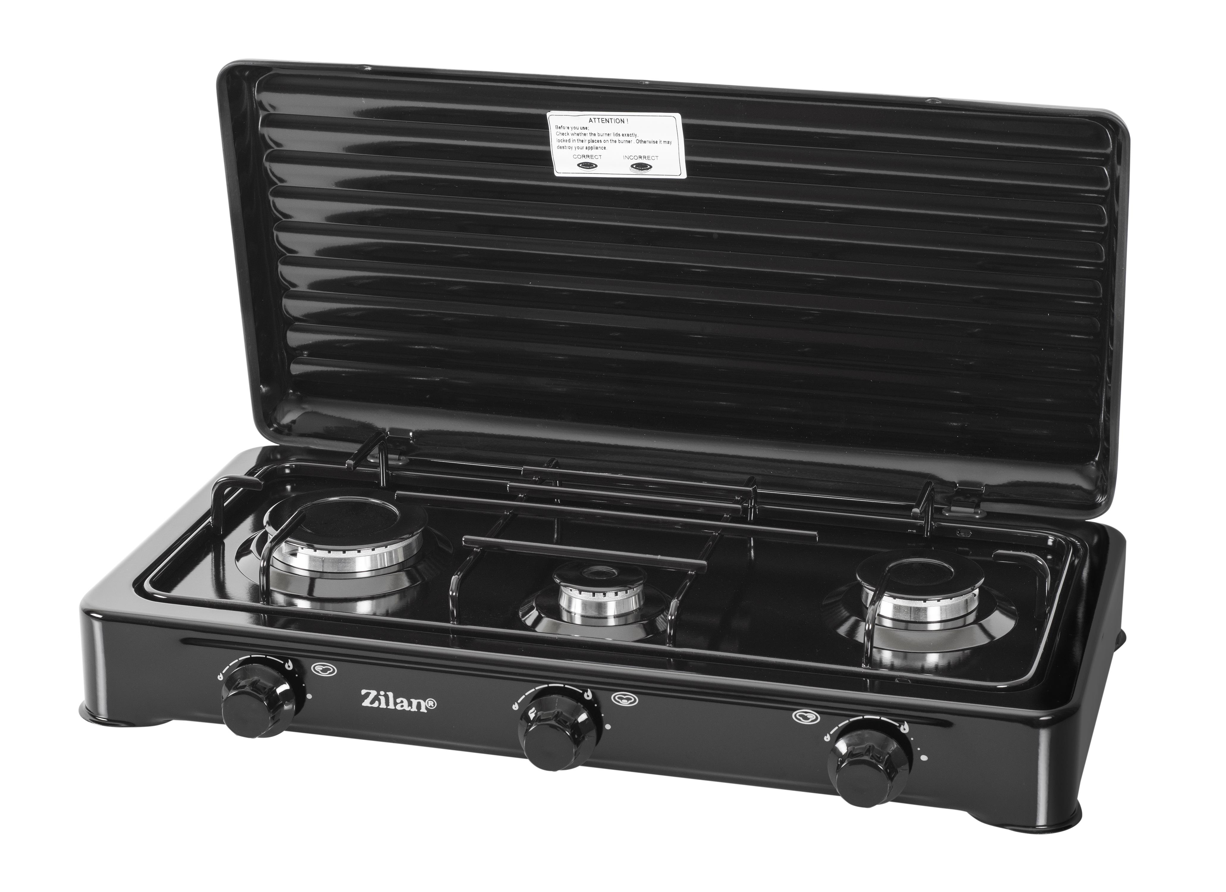 Zilan ZLN-0032 Gaskocher 3-Flammig Schwarz