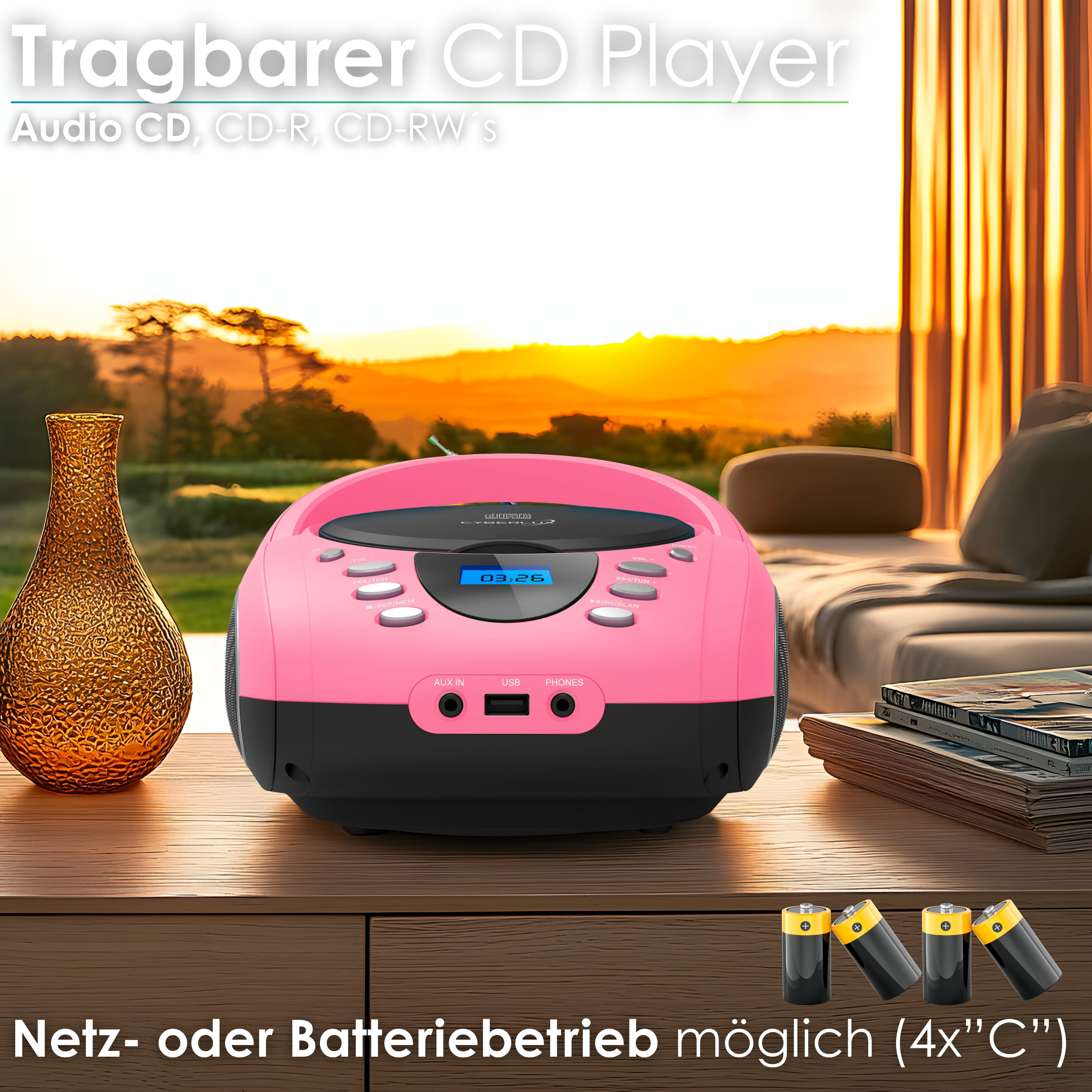 Cyberlux CL-720 CD-Player Pink Cyberlux CL-720 CD-Player Pink