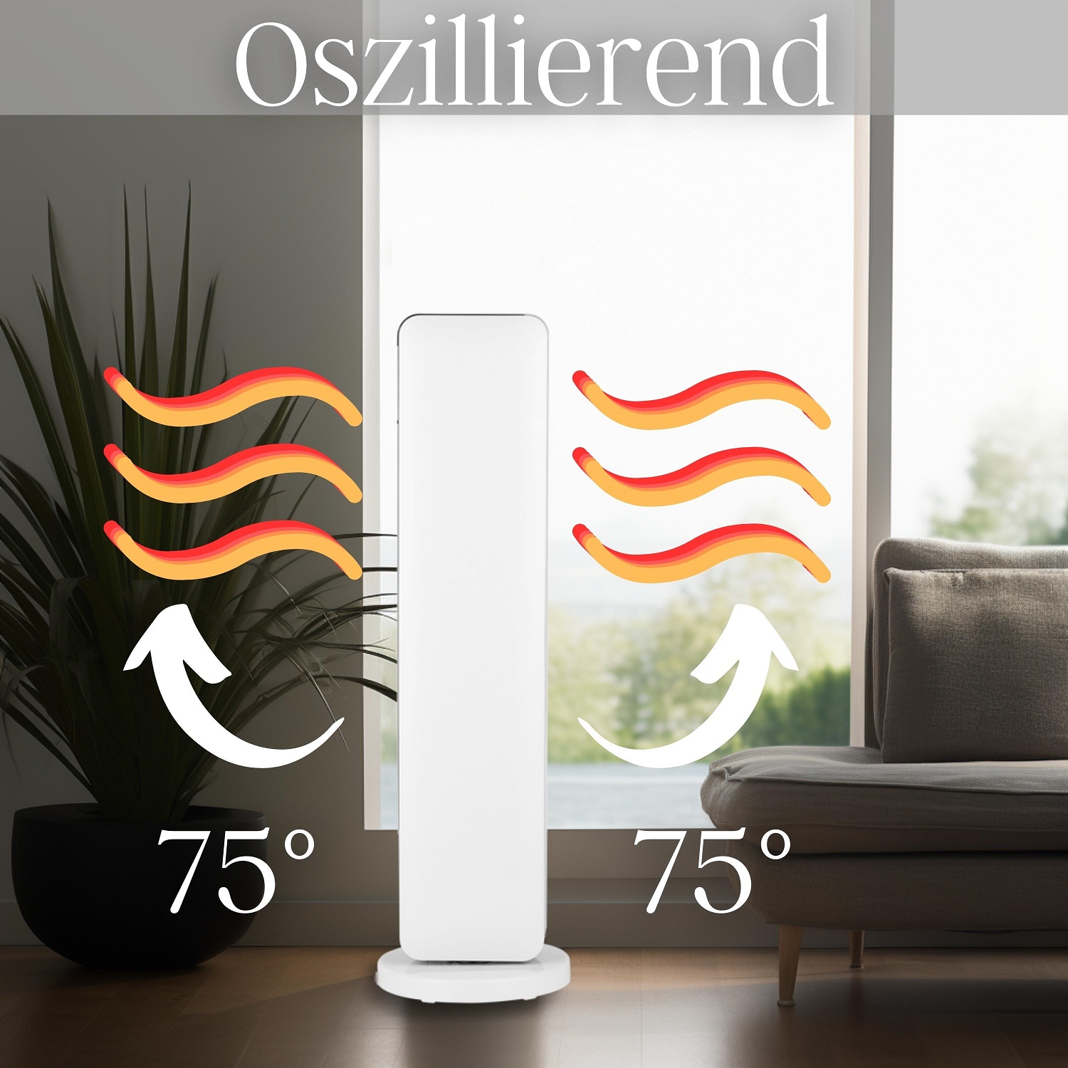 Echos Keramik Heizlüfter weiß | mit Fernbedienung | 8 h Timer Echos Keramik Heizlüfter weiß | mit Fernbedienung | 8 h Timer