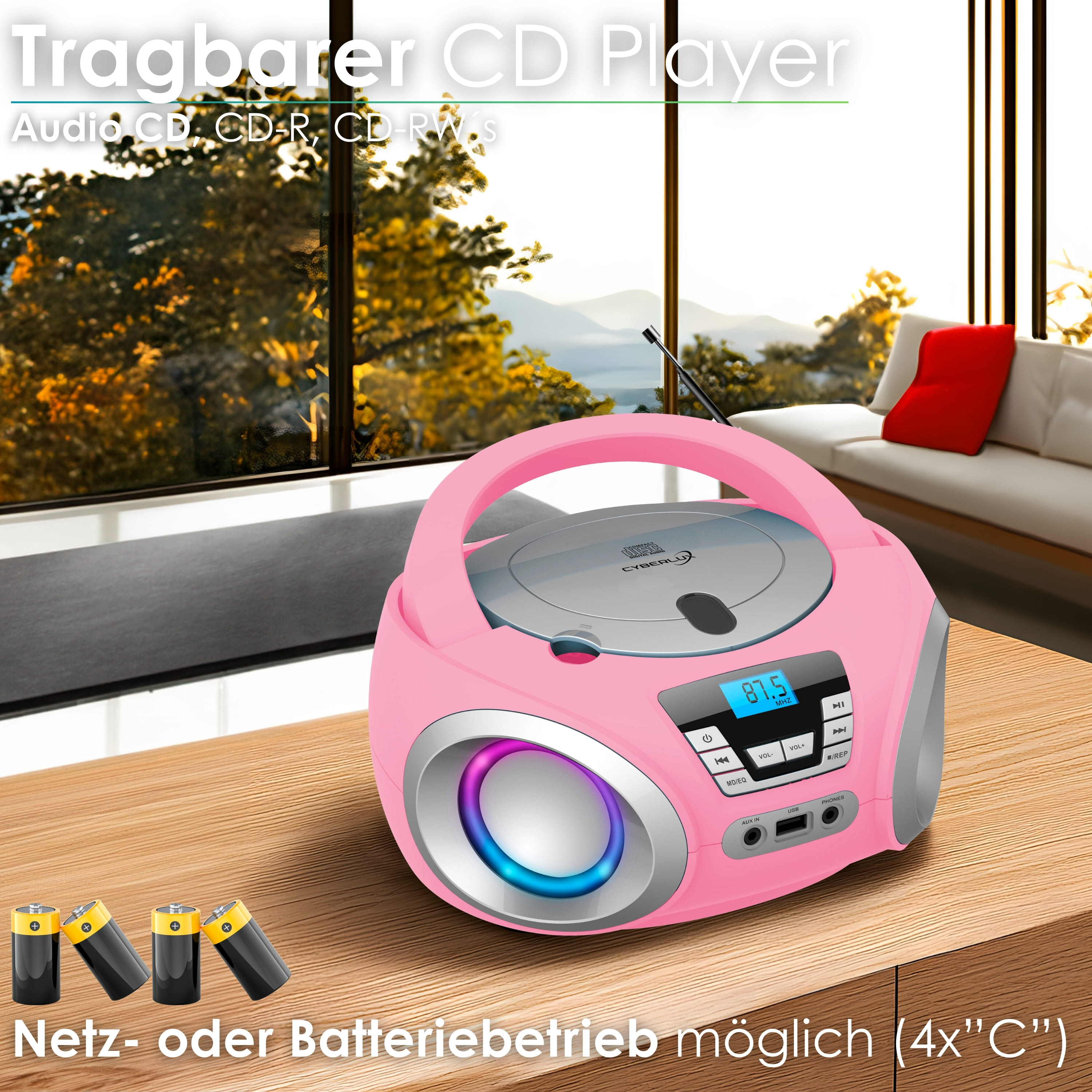 Cyberlux CL-910 CD Player Pink Cyberlux CL-910 CD Player Pink