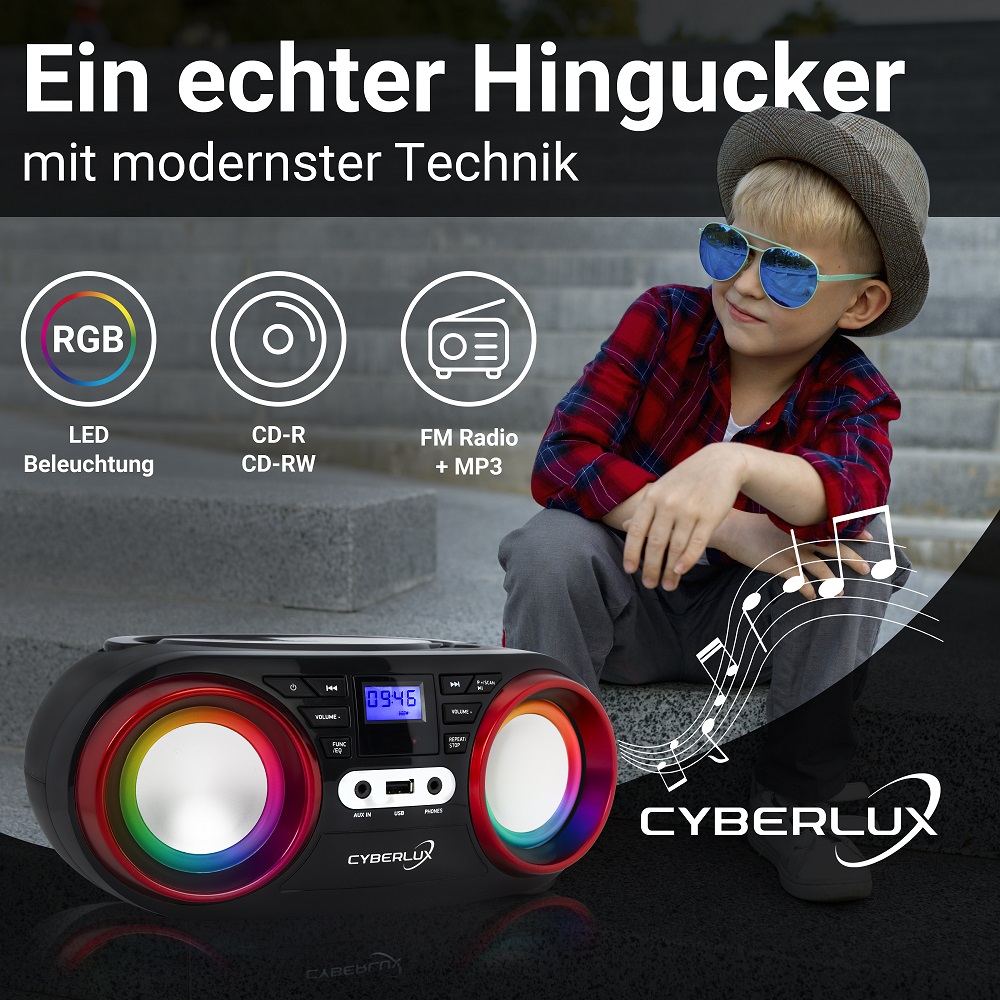 Cyberlux CL-810 CD-Player Schwarz/Rot Cyberlux CL-810 CD-Player Schwarz/Rot