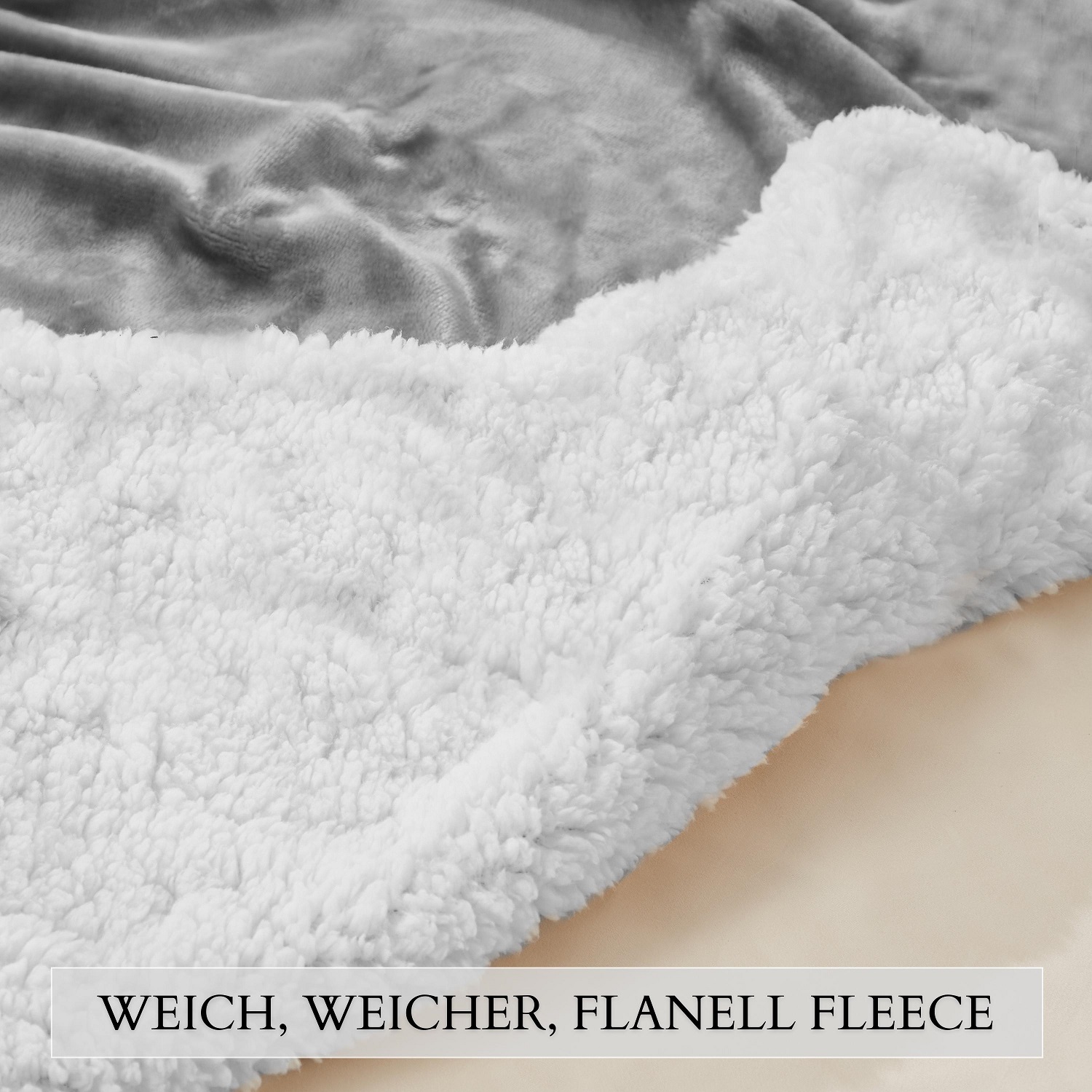 Ecosa EO-9504 Kuscheldecke 150*200cm Dunkelsilber+Weiß Ecosa EO-9507 Kuscheldecke 130*150cm Dunkelsilber+Weiß