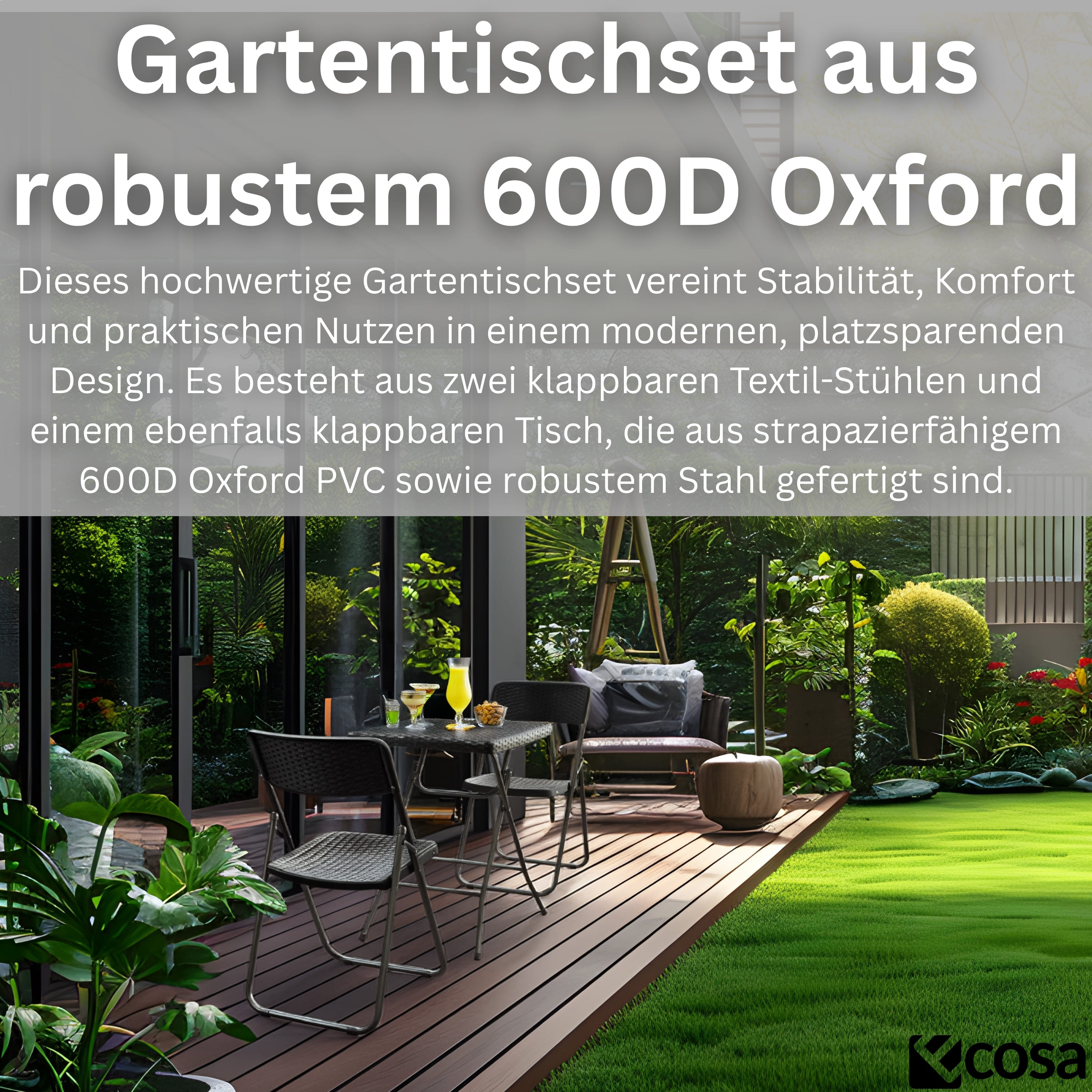 Ecosa EO-5080 Gartentisch und Stühle