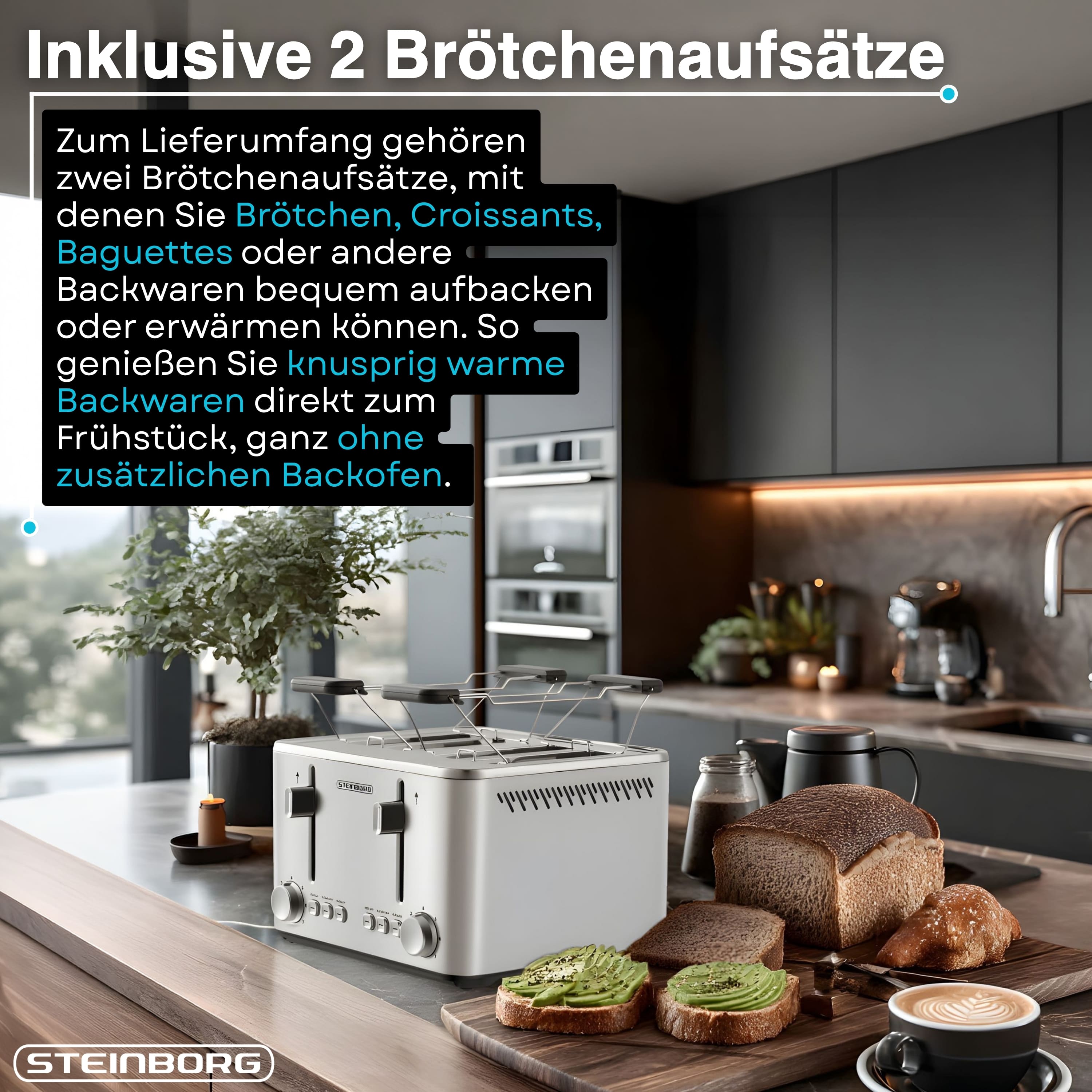 Steinborg SB-2250 Toaster 4 Silce