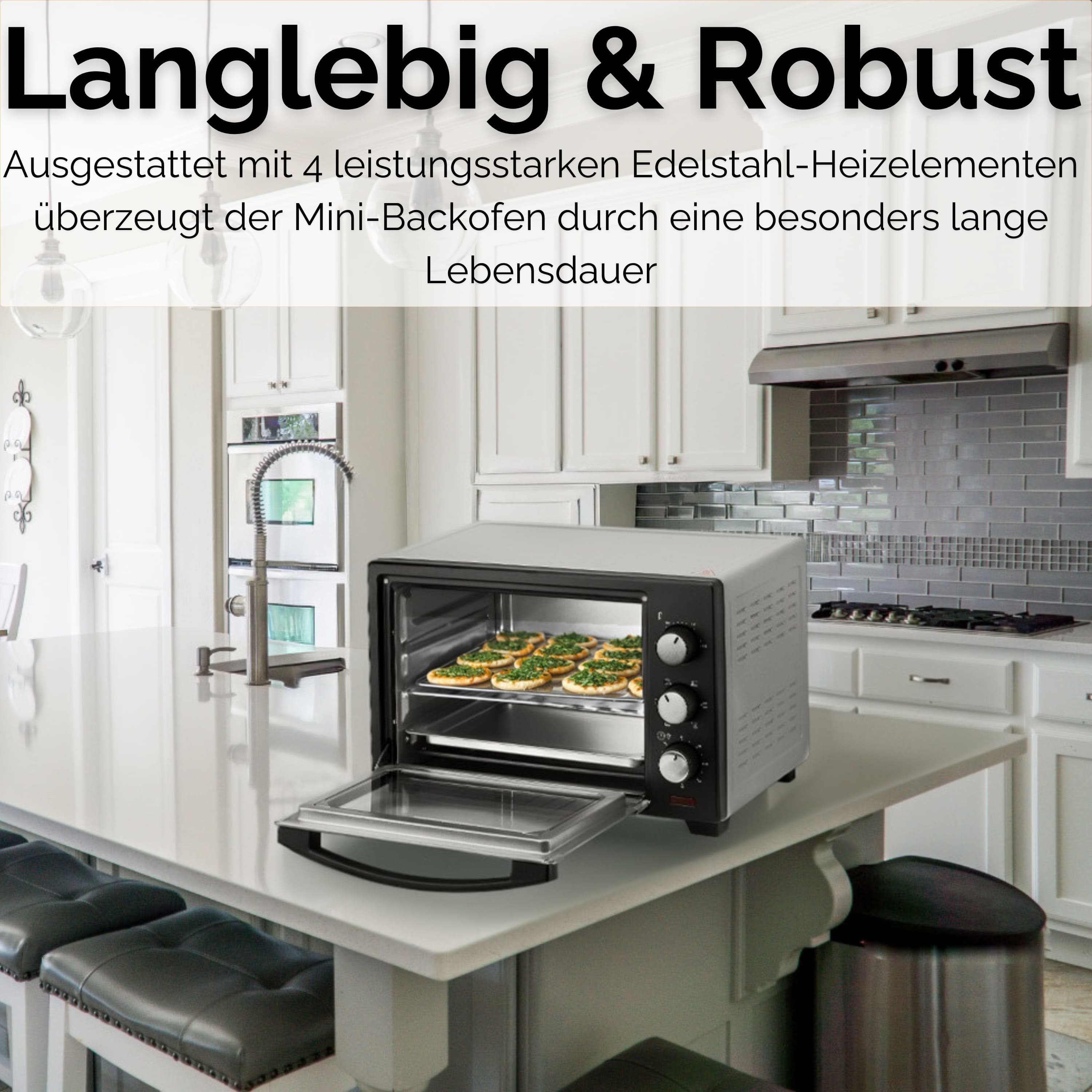 Steinborg SB-3012 Minibackofen 25 Liter Silber Steinborg SB-3012 Minibackofen 25 Liter Silber
