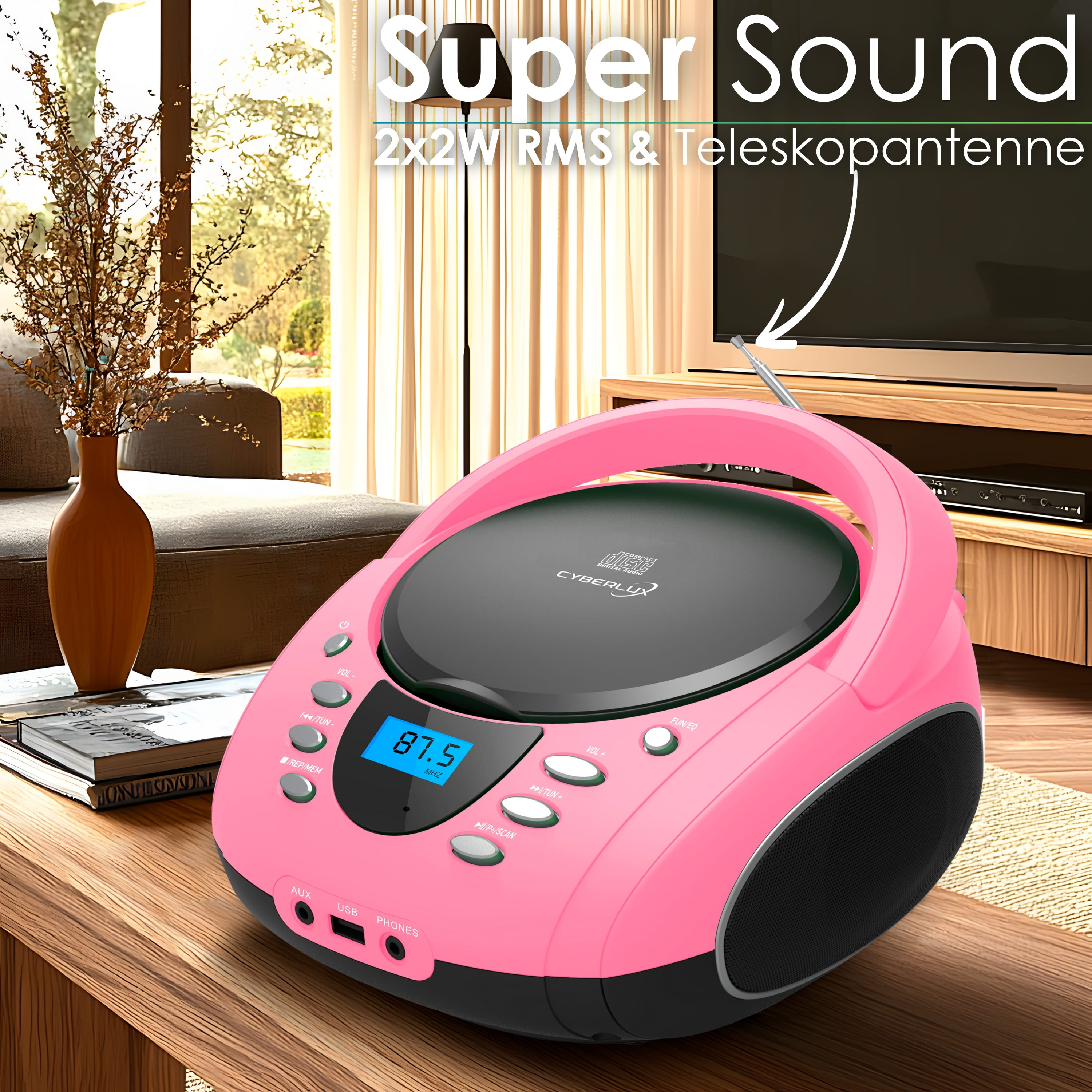 Cyberlux CL-720 CD-Player Pink Cyberlux CL-720 CD-Player Pink
