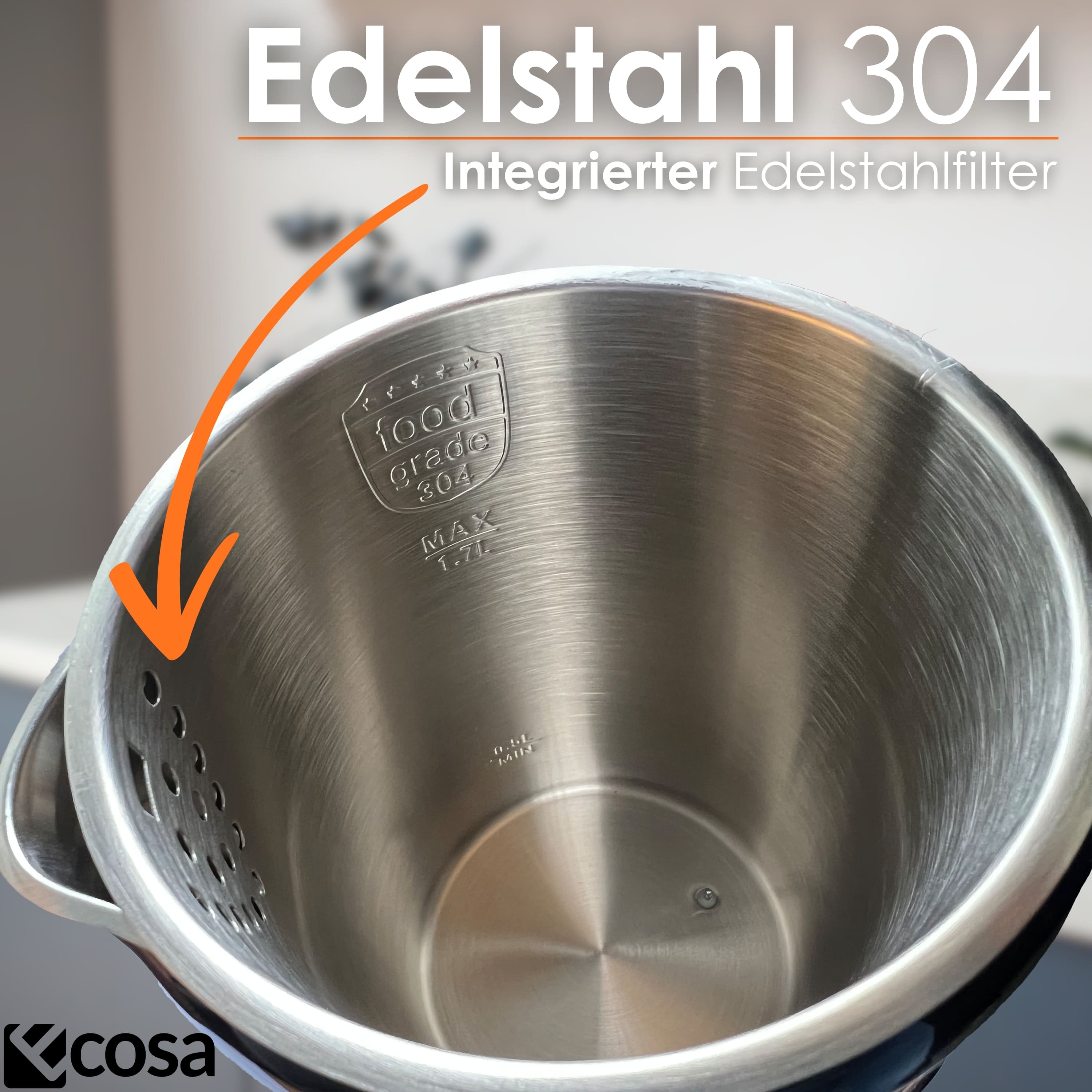Ecosa EO-693 Wasserkocher Schwarz