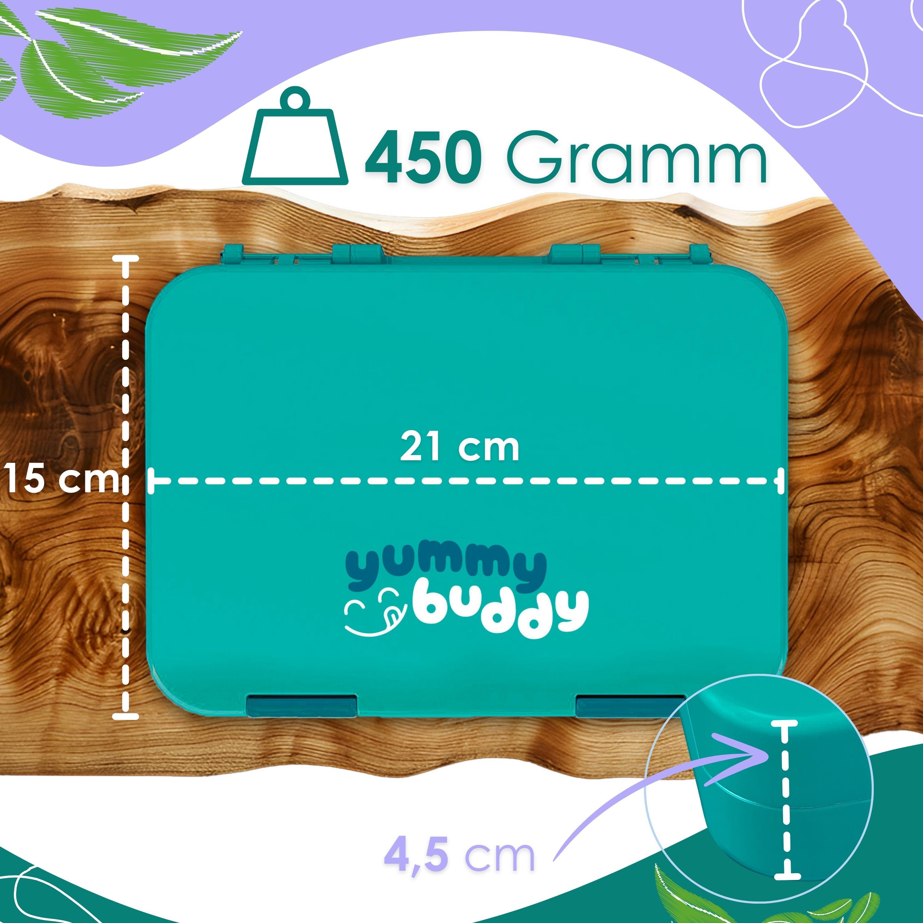 Ecosa yummy buddy Kinder Snackbox mit Fächern Petrol