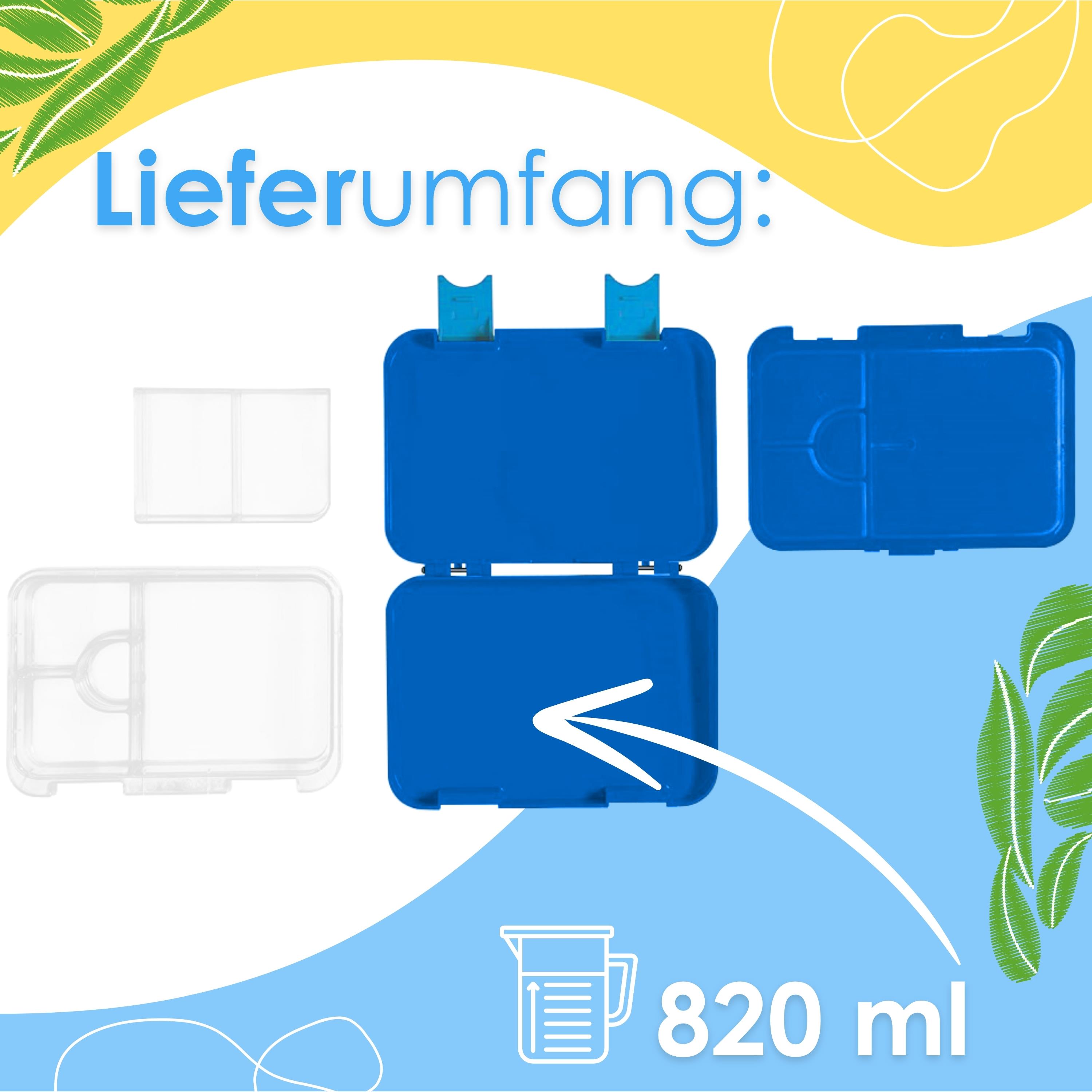 Ecosa yummy buddy Kinder Snackbox mit Fächern Blau