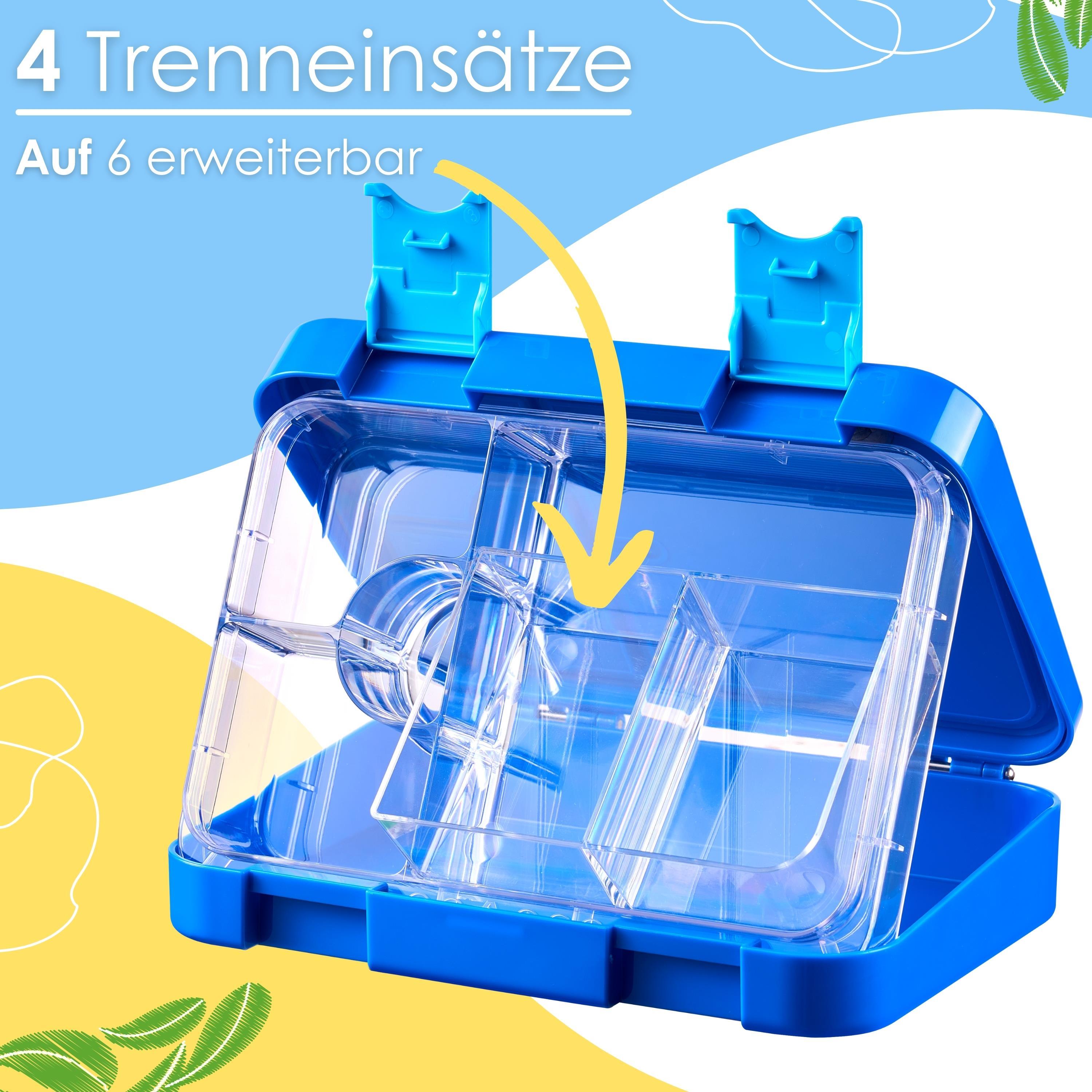 Ecosa yummy buddy Kinder Snackbox mit 6 Fächern Blau Ecosa yummy buddy Kinder Snackbox mit 6 Fächern Blau