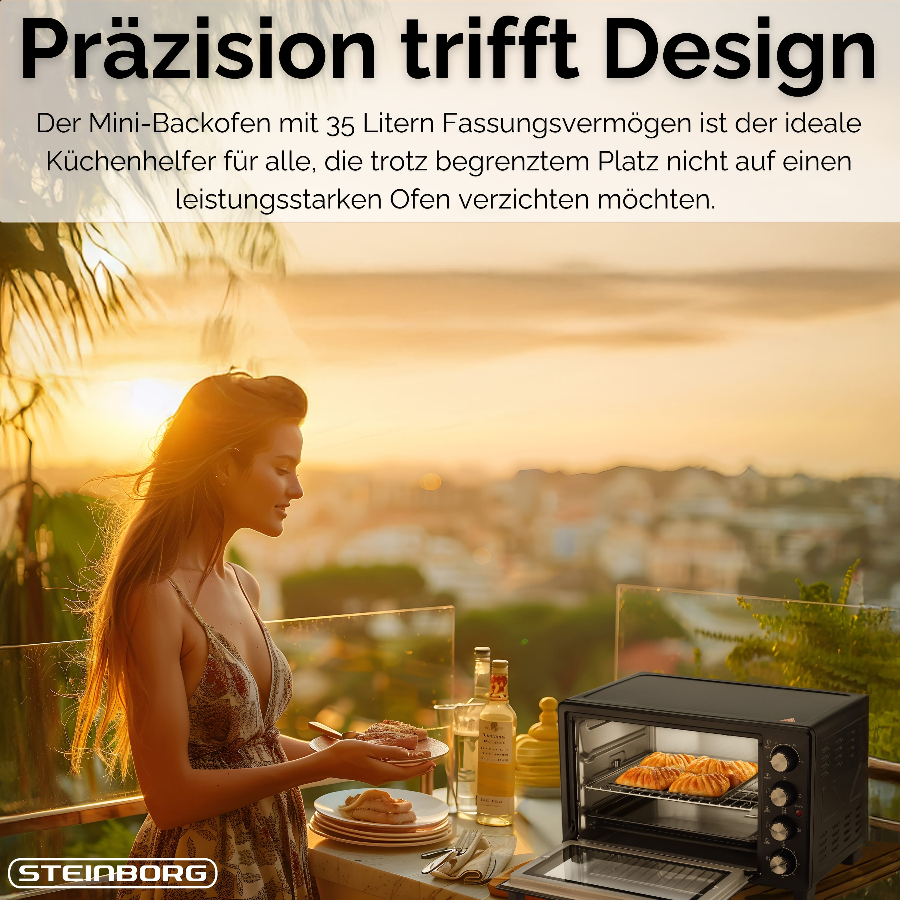 Steinborg SB-3013 Backofen 35L Schwarz