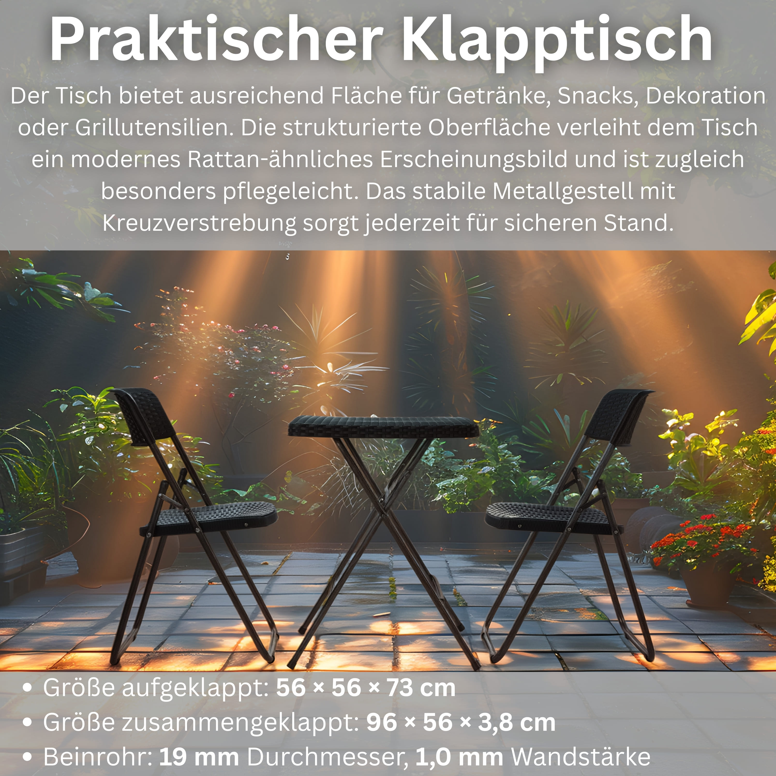 Ecosa EO-5080 Gartentisch und Stühle