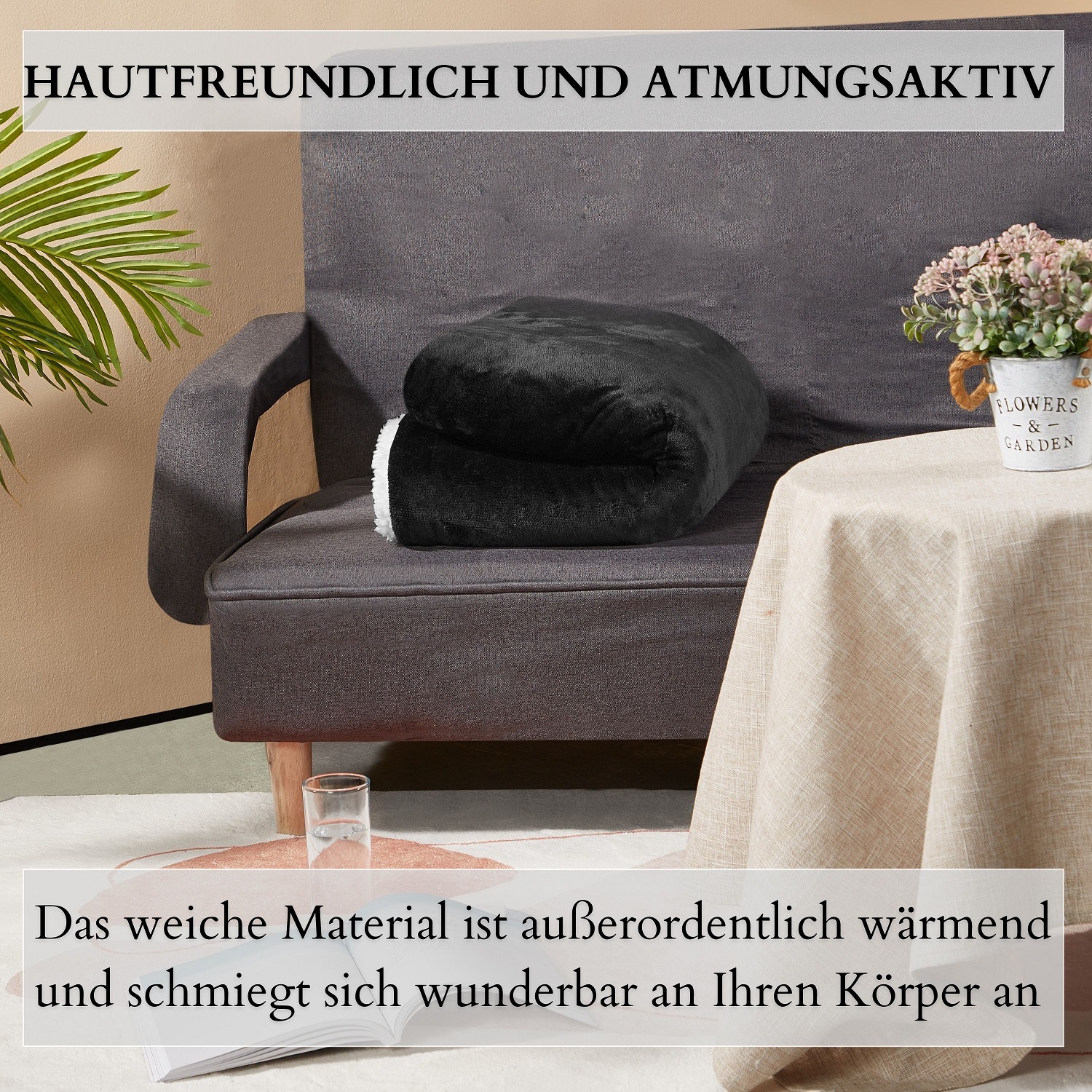 Ecosa EO-9503 Kuscheldecke 150*200cm Schwarz+Weiß Ecosa EO-9503 Kuscheldecke 150*200cm Schwarz+Weiß