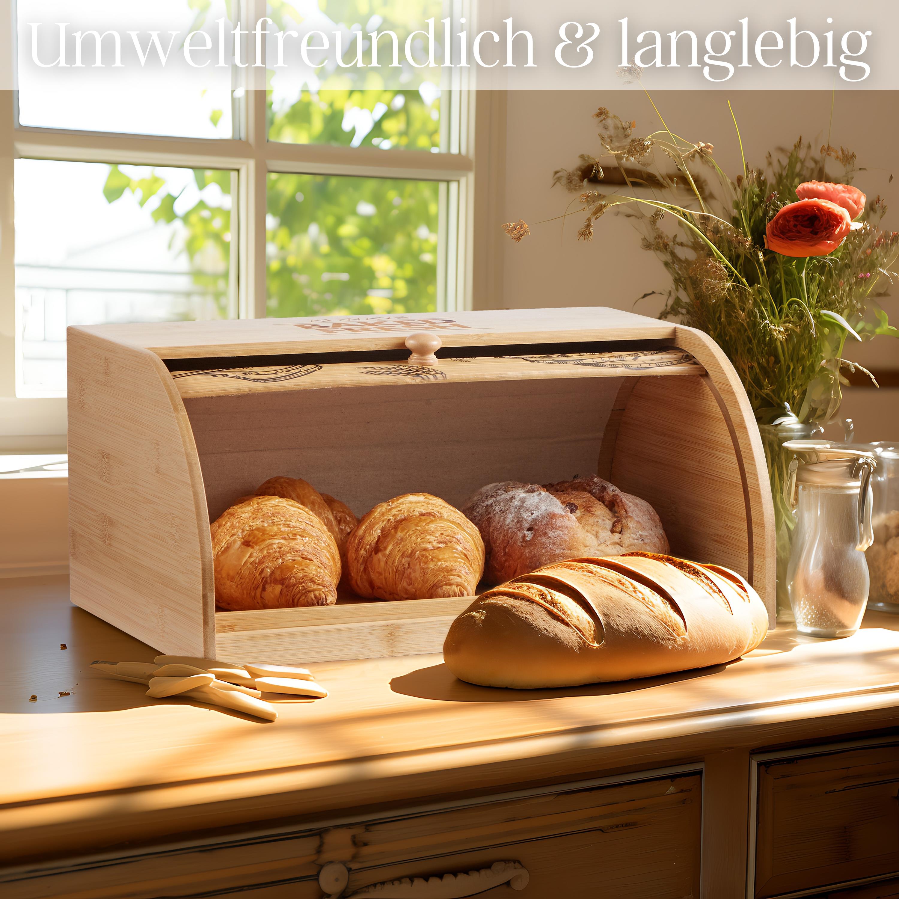 Ecosa Brotbox mit Rolldeckel aus nachhaltigem Bambus