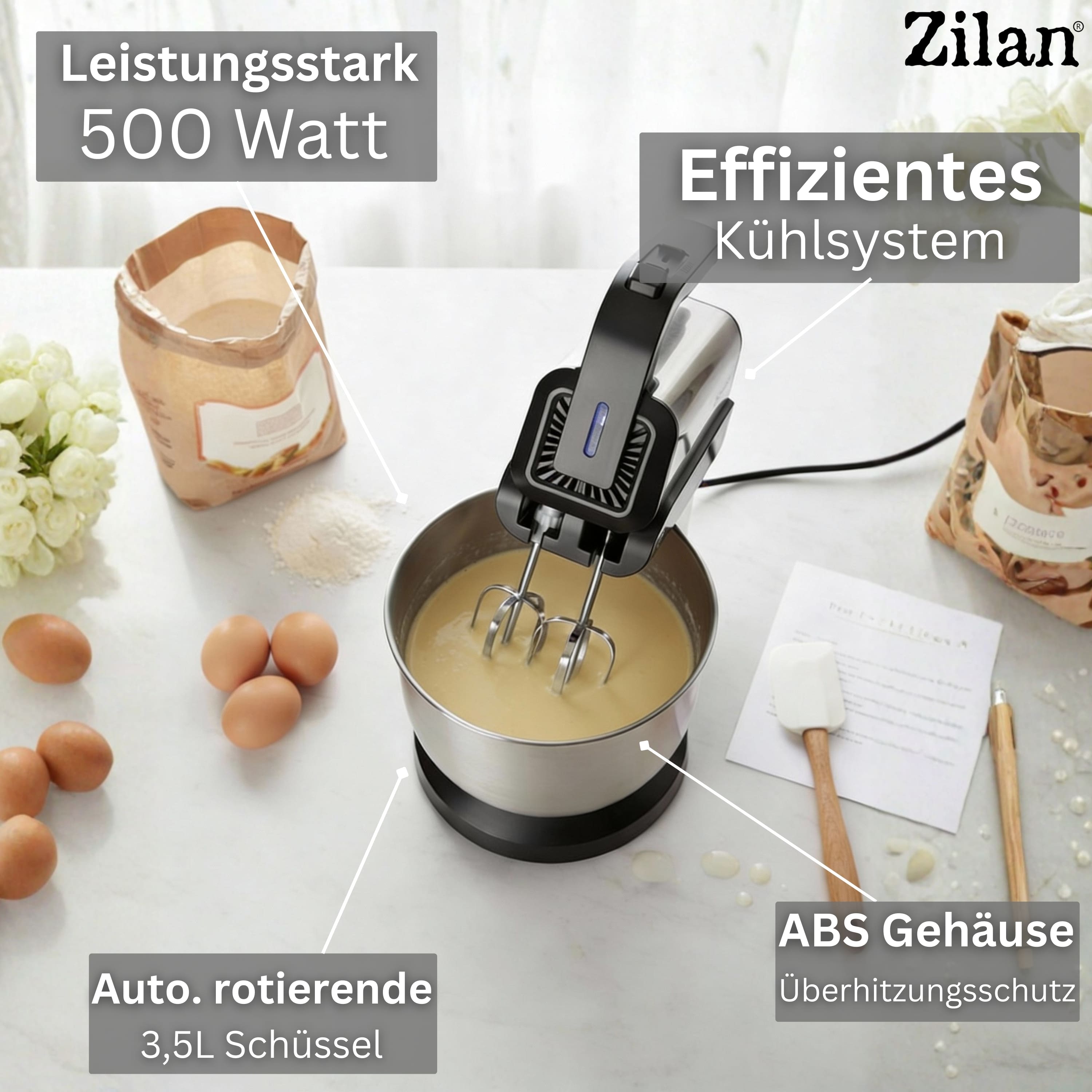 Zilan ZLN-2952 Handmixer mit Schüssel