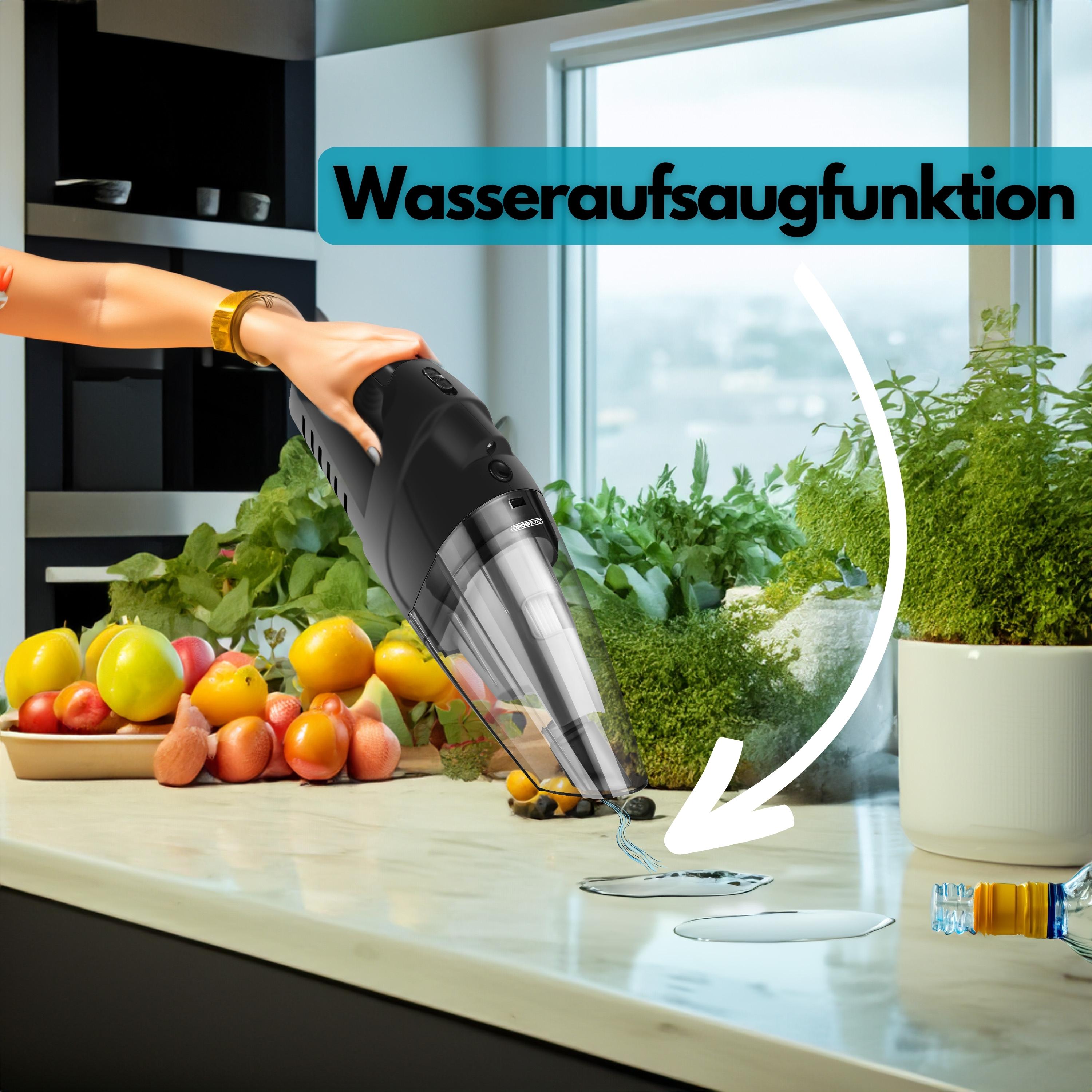 Steinborg Akku-Handstaubsauger mit HEPA-Filter | 6500 Pa Saugleistung | Wasseraufsaugfunktion