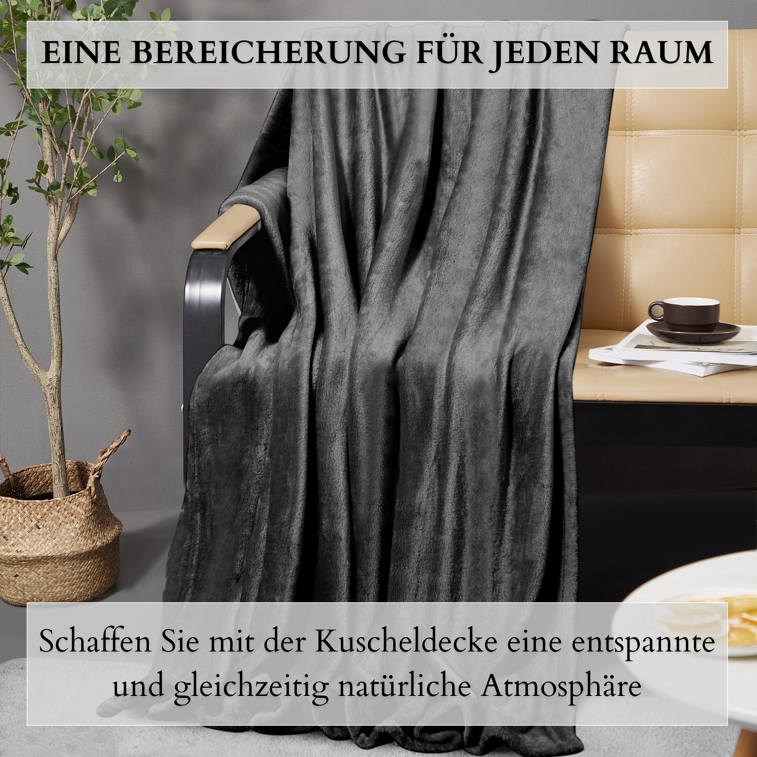 Ecosa EO-9514 Kuscheldecke 150*200cm Schwarz Ecosa EO-9514 Kuscheldecke 150*200cm Schwarz