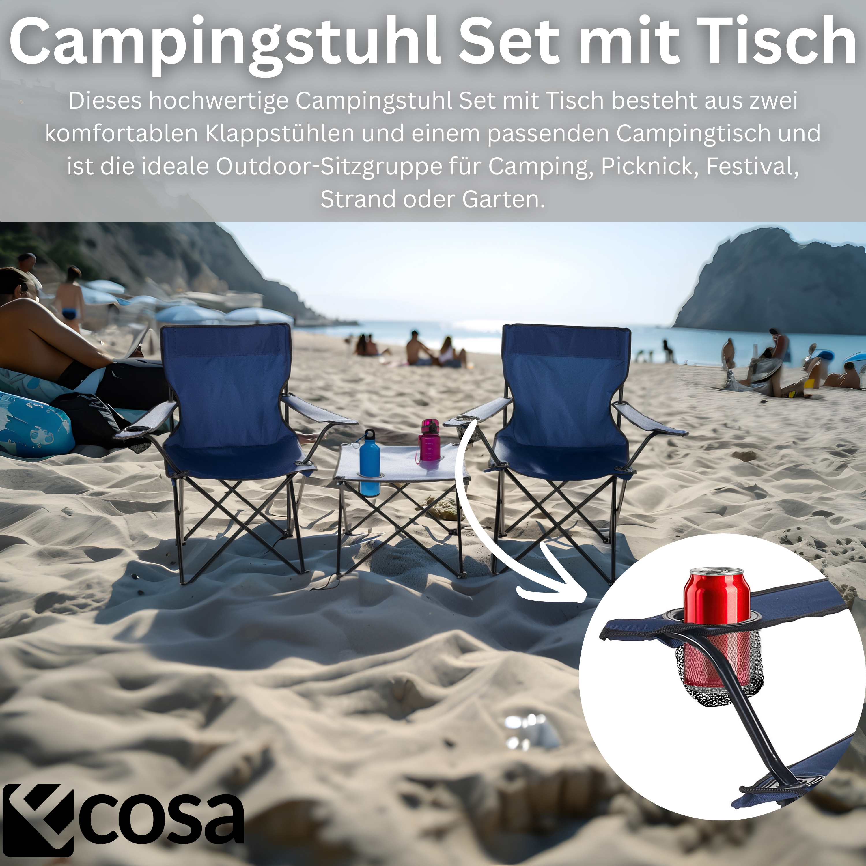 Ecosa EO-5093 Camping Set zwei Stühle und  ein Tisch